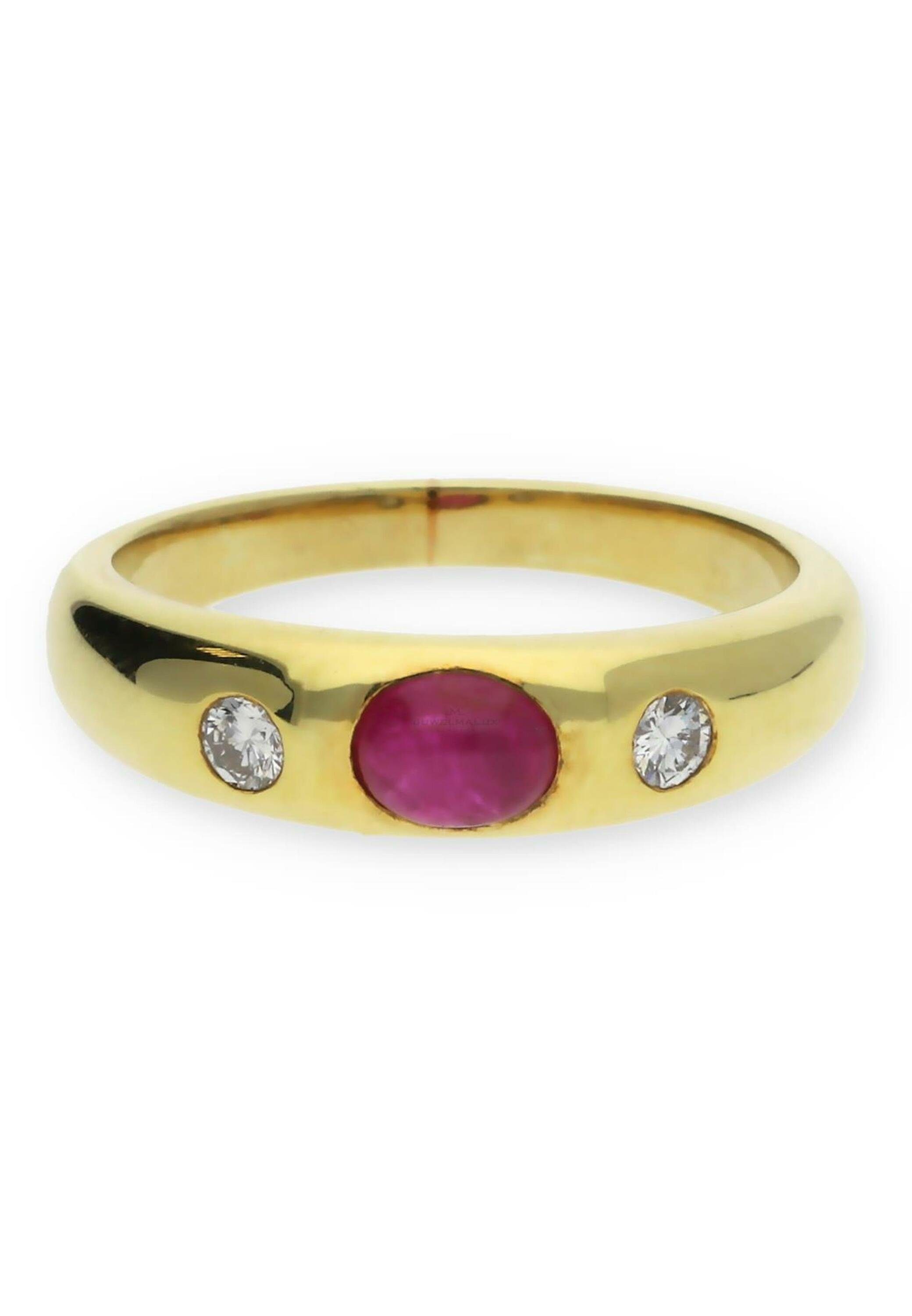 JuwelmaLux Diamantring Ring Gold Damen mit Diamant(en) und Rubin (1-tlg), Gold  585/000, inkl. Schmuckschachtel