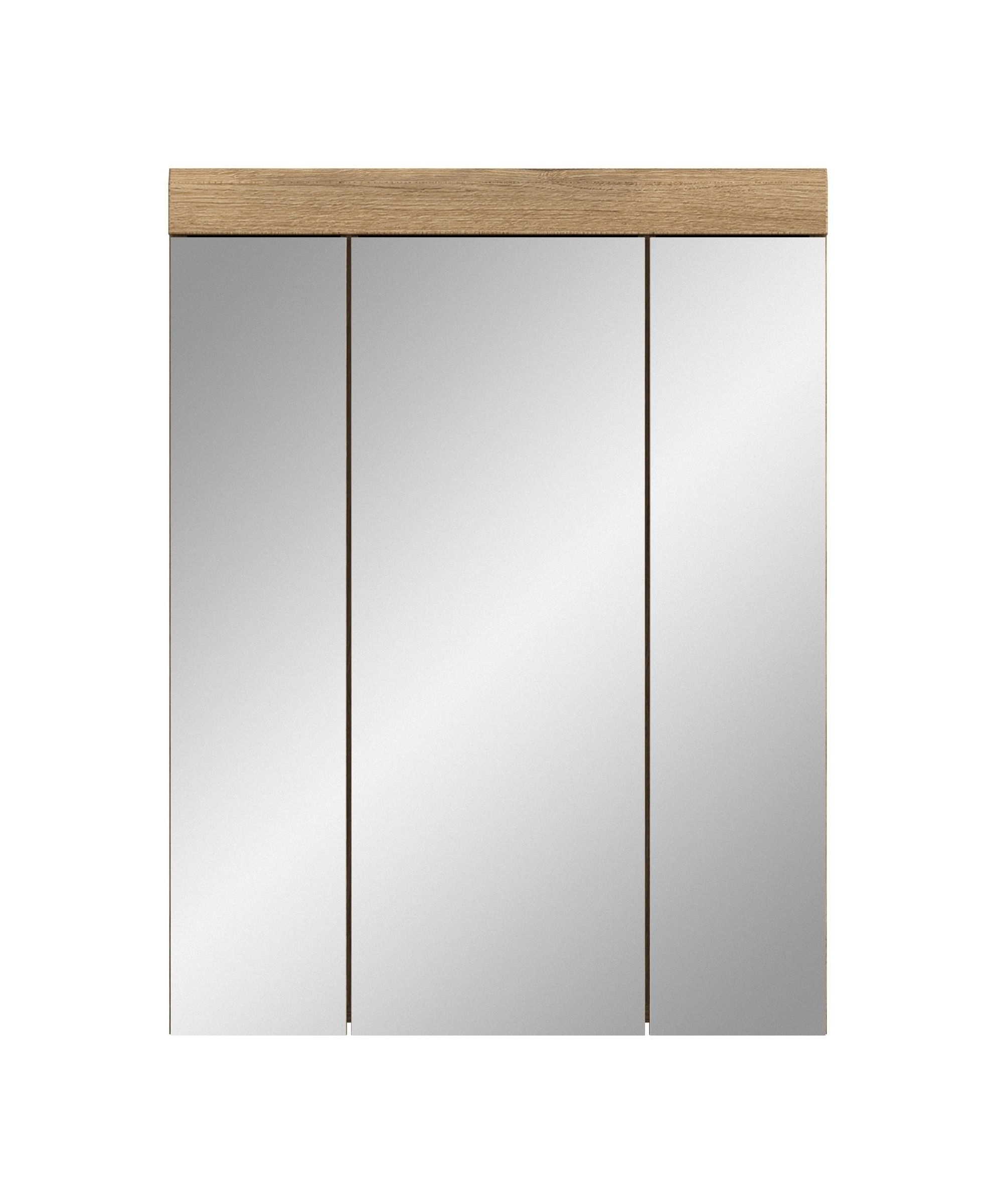 freiraum Badezimmerspiegelschrank Scout in Evoak Oak / Spiegel - 60x79x18cm (BxHxT)