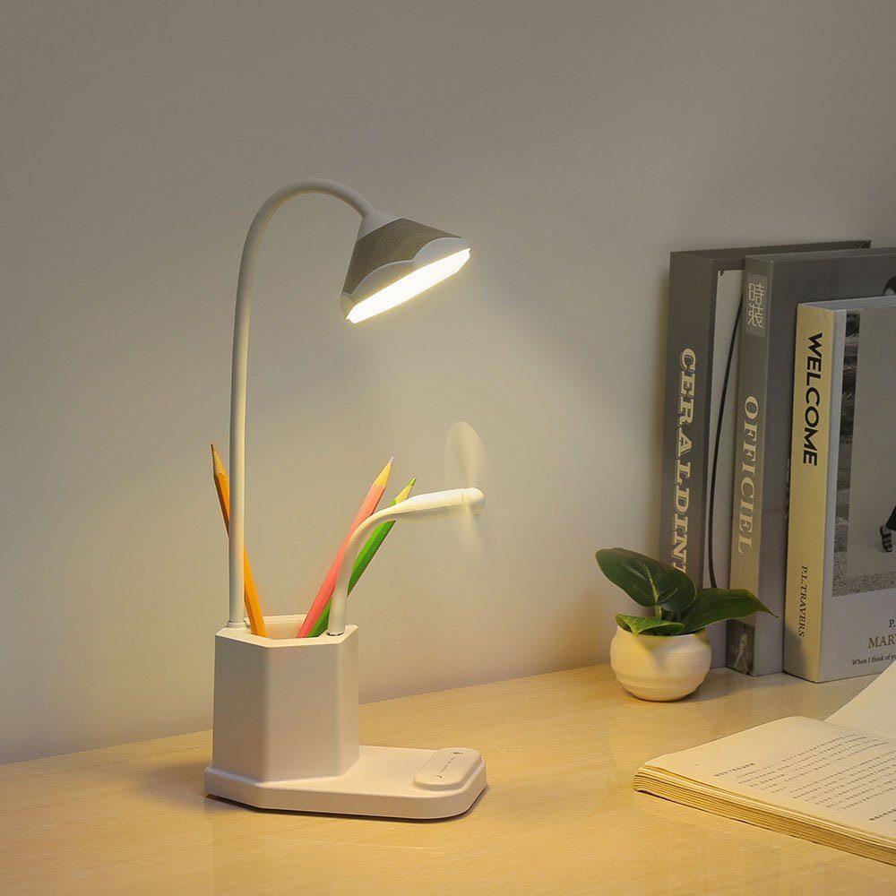 Schreibtischlampe Bleistift-Schreibtischlampe, MOUTEN Rosa wiederaufladbare Touch-Schreibtischlampe LED