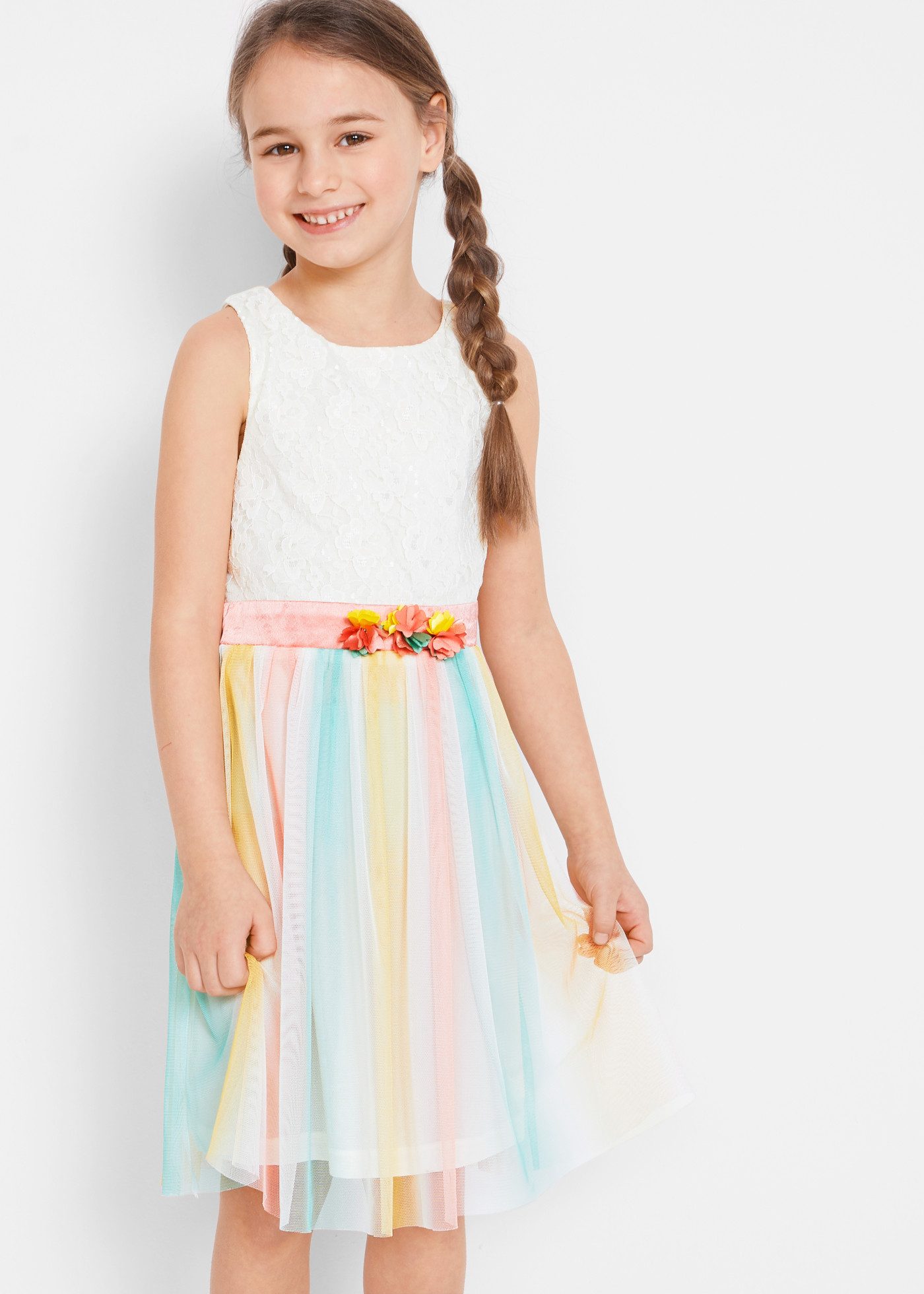 bonprix Midikleid festlicher Stil, Spitzenoberteil, mit Binde-Schleife am Rücken