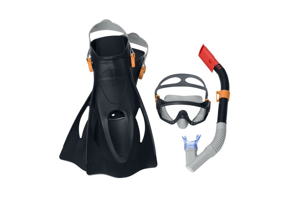 BESTWAY Tauchset Tauchset Maske, Schnorchel, Flossen Schwarz Bestway 25020