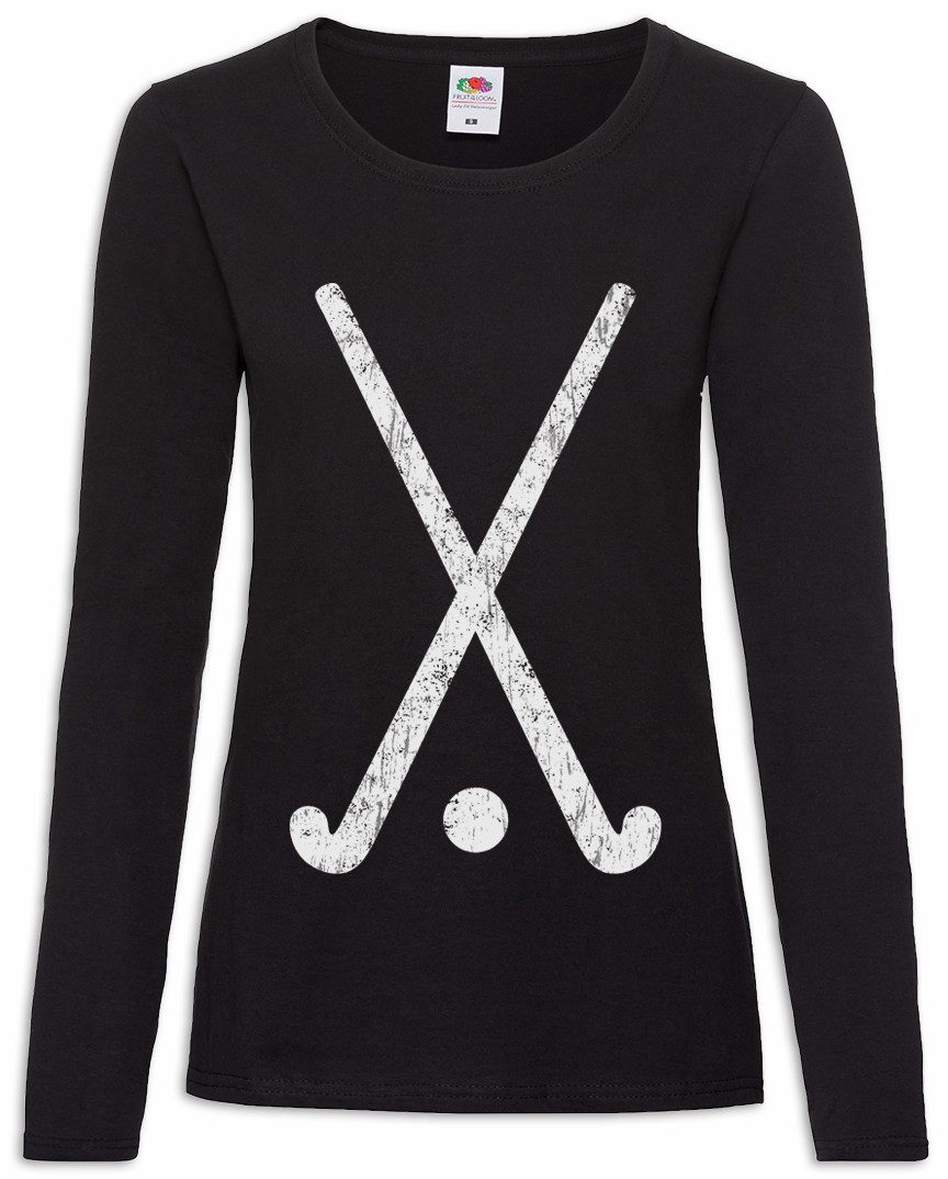 Urban Backwoods Langarmshirt Field Hockey Tools Damen Langarmshirt Player Passion Love Addiction (1-tlg) Spieler Eishockey Hockeyschläger Turnier