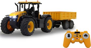 Jamara RC-Auto JCB Fastrac Traktor mit Kippanhänger 1:24 - 2,4 GHz, mit LED-Lichtern