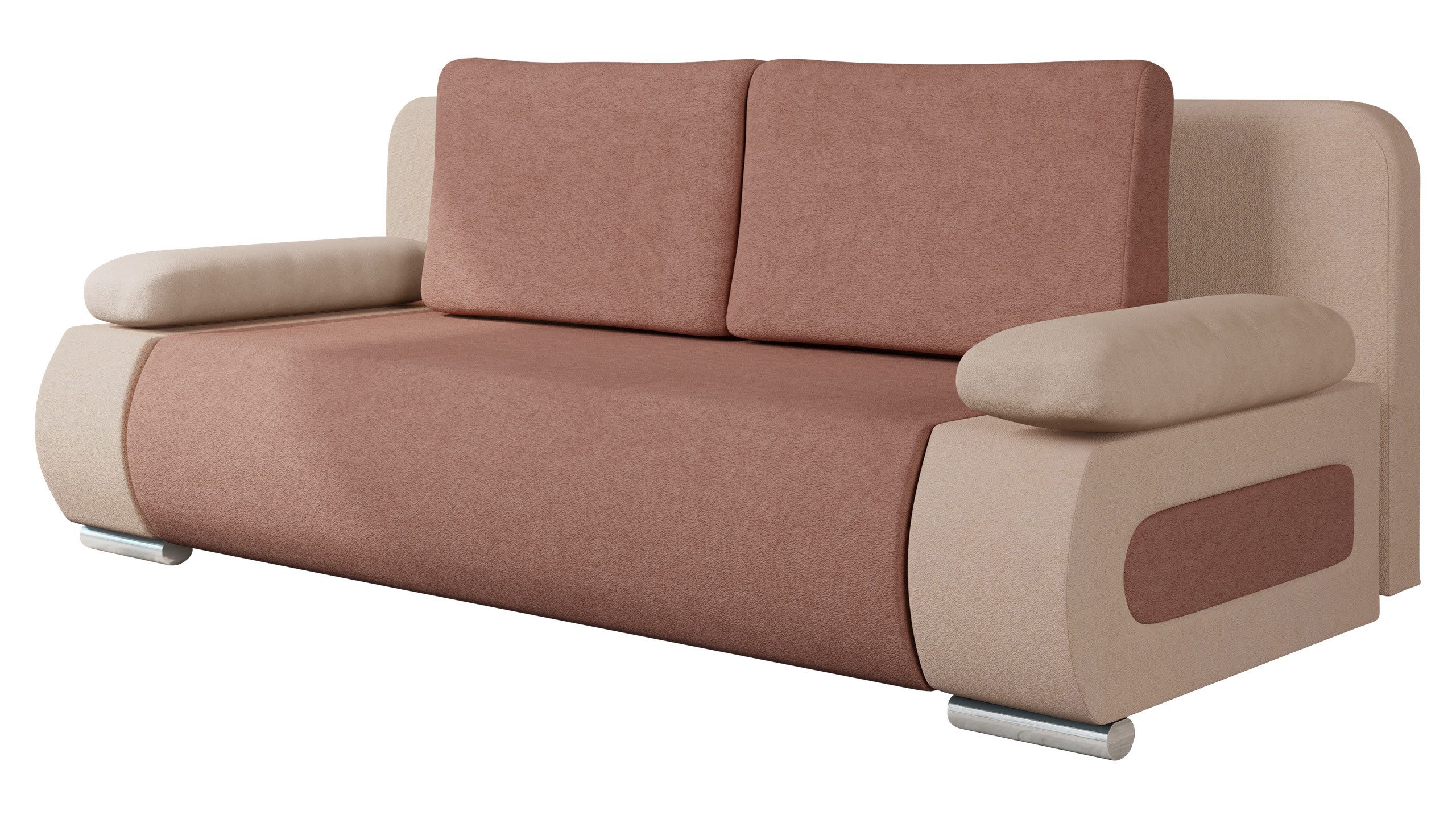 MIRJAN24 Schlafsofa Emma, mit Schlaffunktion und Bettkasten, Freistehendes, Aufklappbares, 3-Sitzer