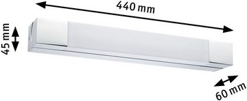 Paulmann LED Wandleuchte LED Spiegelleuchte Quasar IP44 7,5W 440mm Chrom/Weiß, LED fest integriert, Warmweiß, LED Spiegelleuchte Quasar IP44 7,5W 440mm Chrom/Weiß