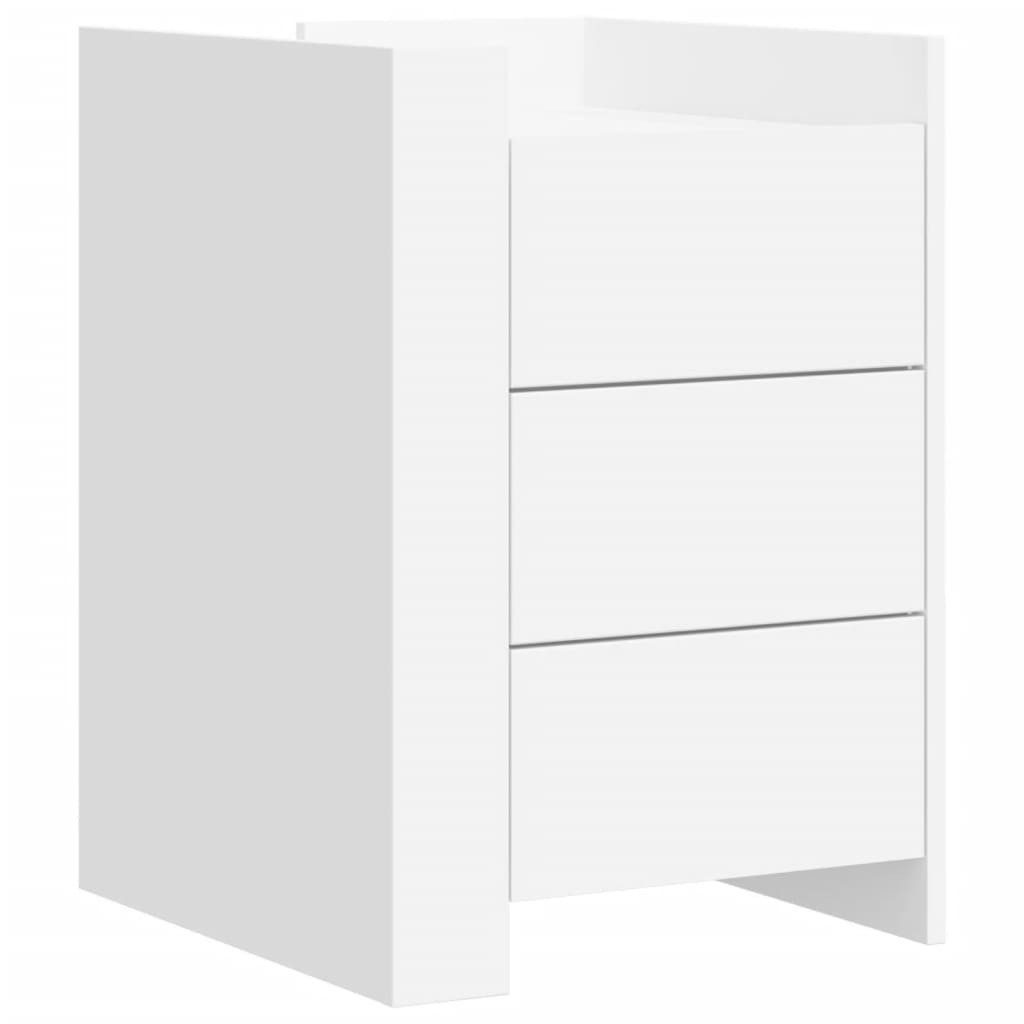 vidaXL Nachttisch Nachttisch Weiß 45x50x65 cm Holzwerkstoff (1-St)