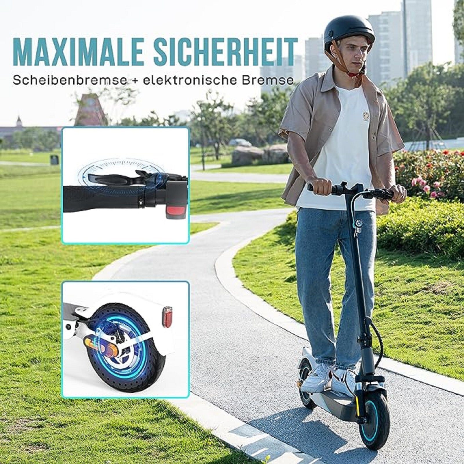 E-Scooter Komfortable max.20 Stoßdämpfung Straßenzulassung KM/H, mit RCB (ABE),
