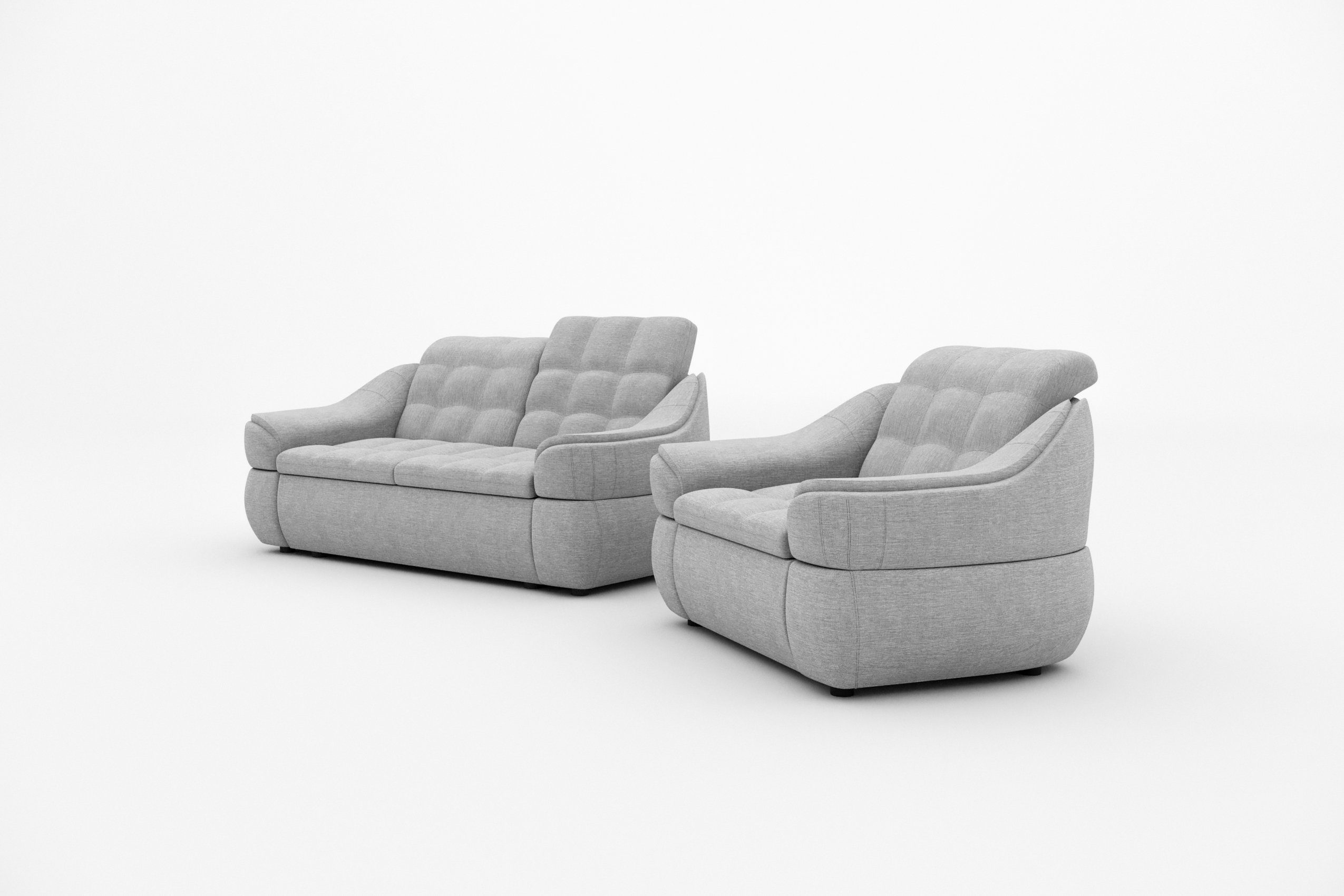 Stylefy Polstergarnitur Alisa, (Set (2-tlg), Sofa Design 2-Sitzer und Sessel, Modern aus bestehend