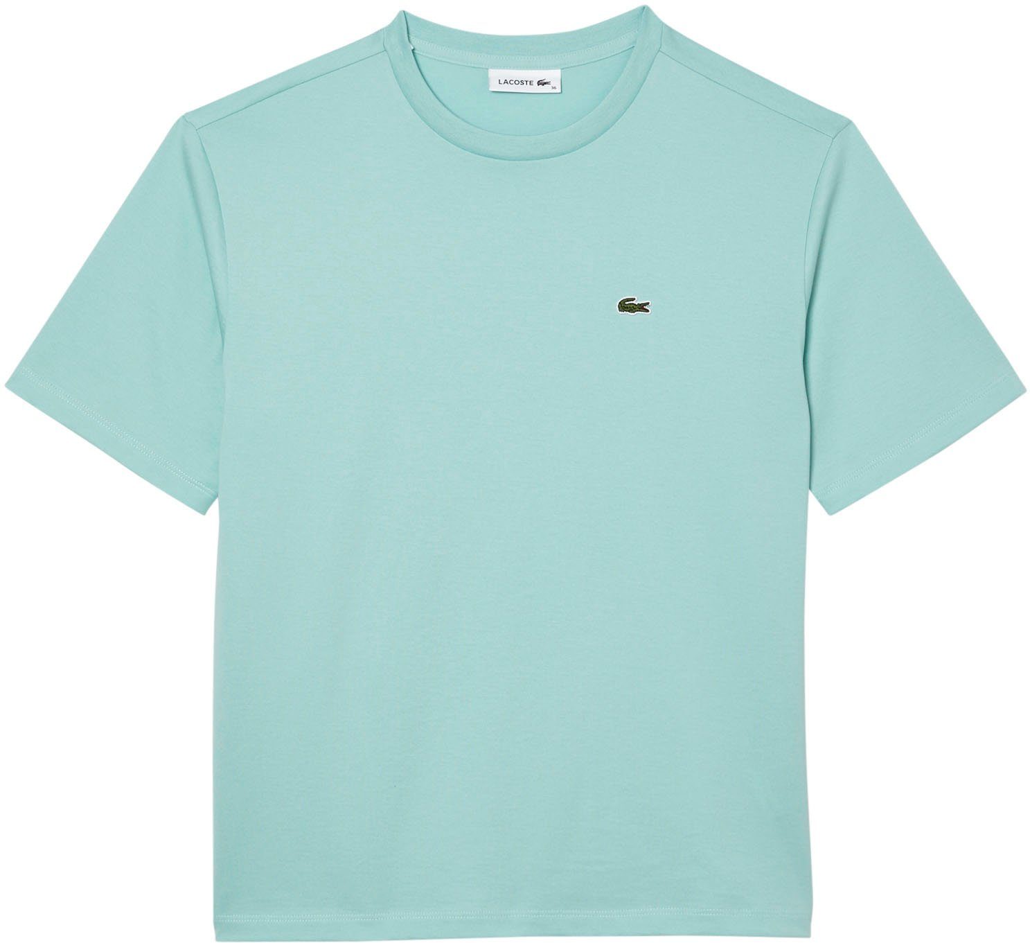 (1-tlg) Lacoste mint T-Shirt mit auf Brust der Lacoste-Logo