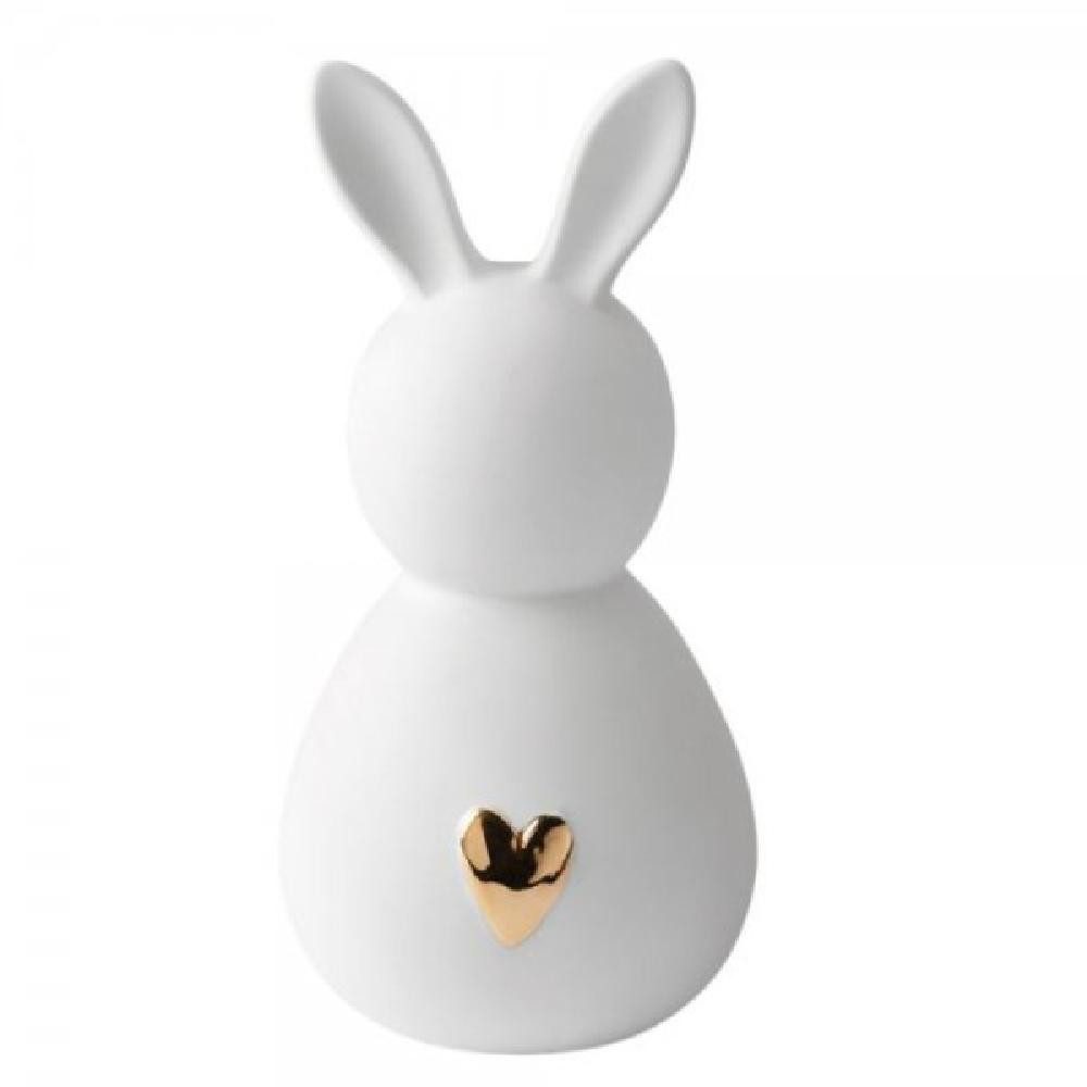 Räder Osterhase Design Porzellanhase großer Herr goldenes Herz (17x13,5x29cm)