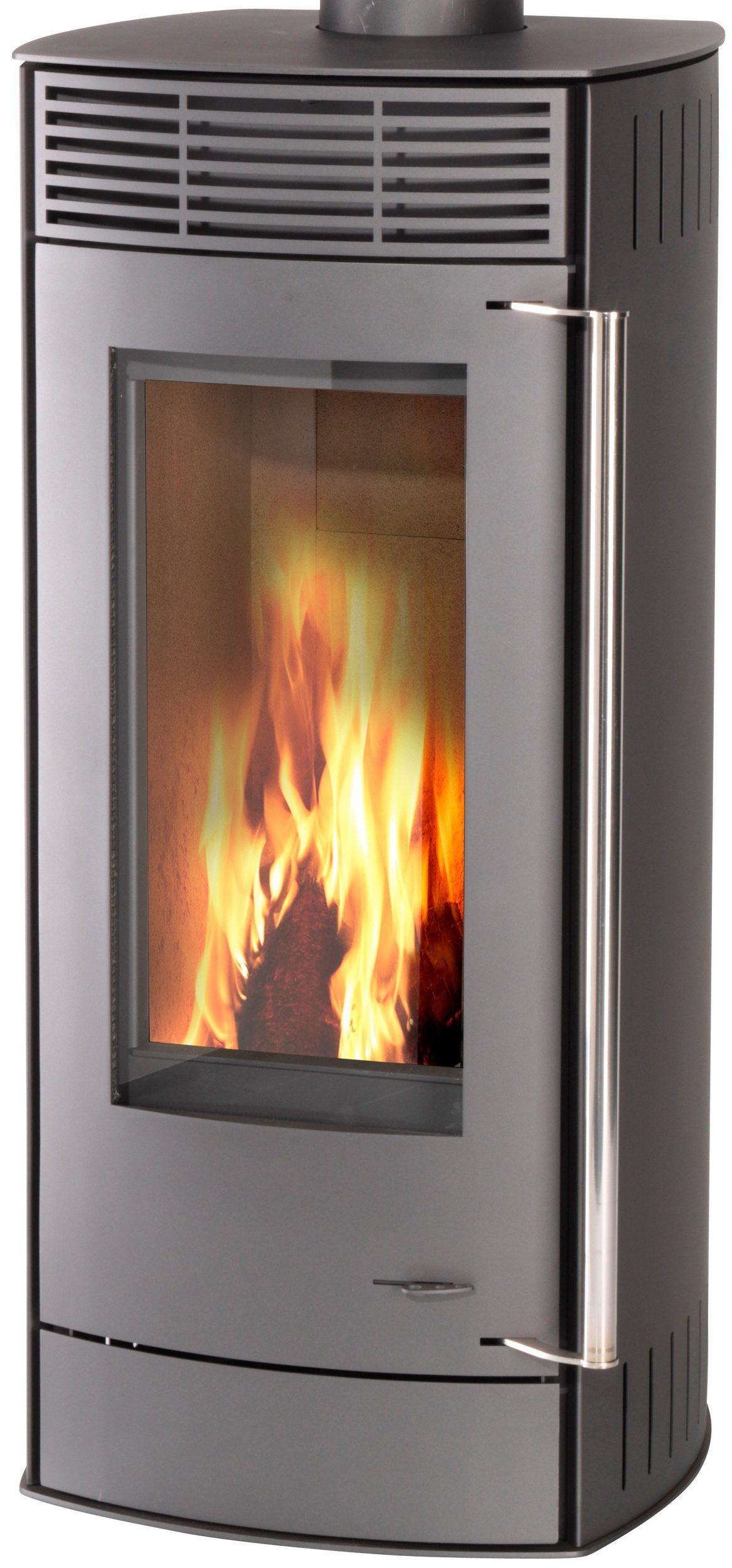 Thermia Kaminofen Kaminofen Neuwerk V1 Gussgrau / Stahl, 6 kW, Zeitbrand