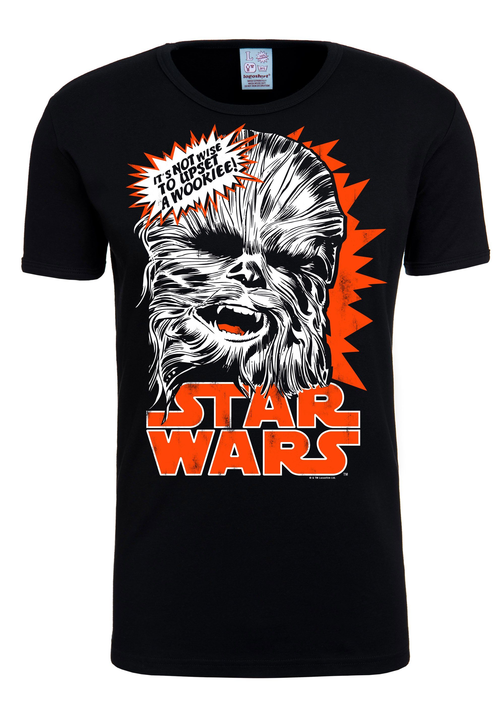 mit LOGOSHIRT coolem Wookie-Print Chewbacca T-Shirt
