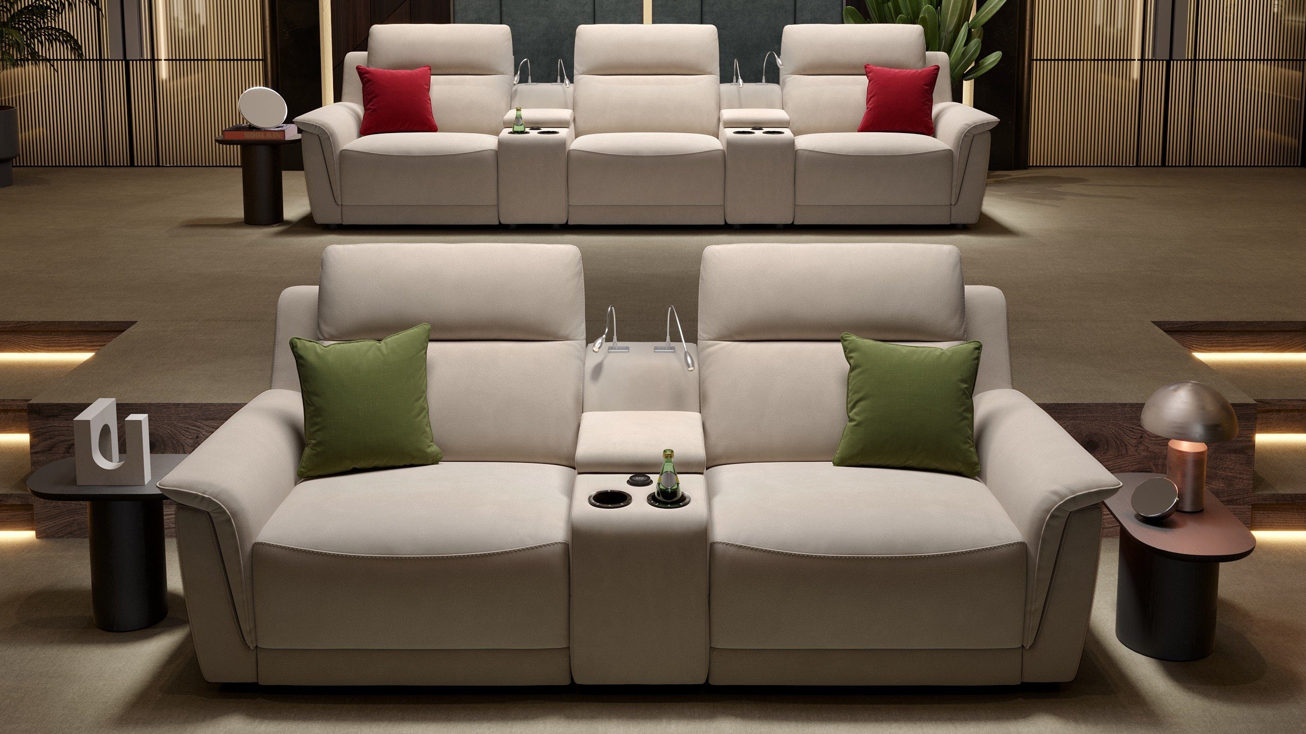 Sofanella 2-Sitzer Stoff MALITO, Heimkinosofa, Kinocouch, Funktionssofa, Kinosofa, Stoff Sofas