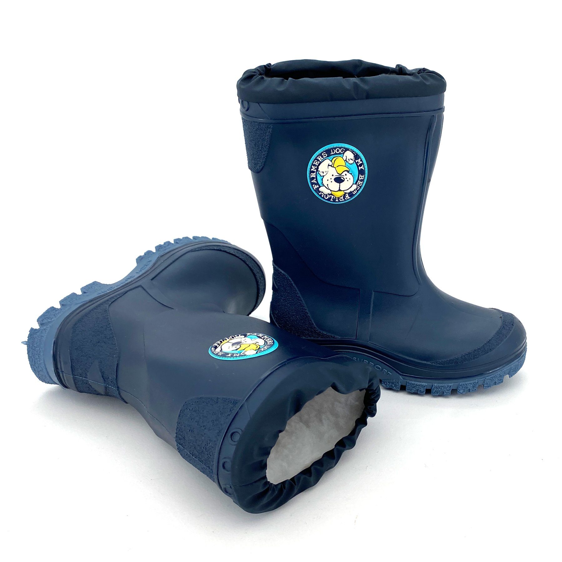 heimtexland Premium Kinder Gummistiefel gefüttert Regenstiefel Gummistiefel (Typ880, Blau) Arch Support Sohle I blau Gr. 29