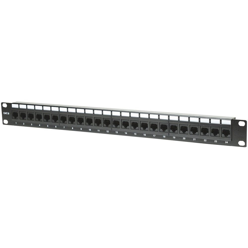 Intellinet 520959 24 Port Netzwerk-Patchpanel 483 mm (19) CAT 6 1 HE Netzwerk-Patch-Panel