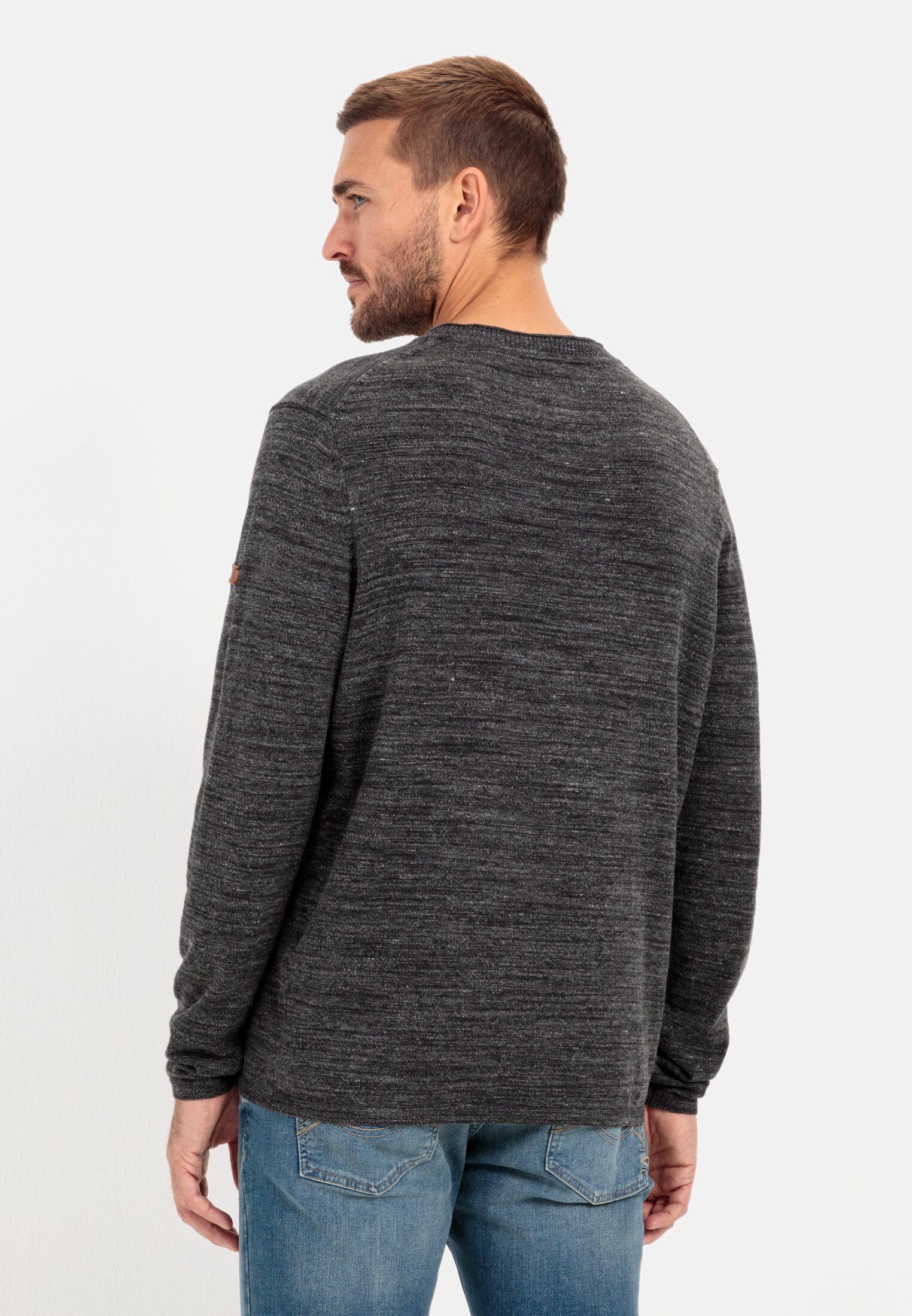 camel active Henleyshirt aus reiner Baumwolle Langarm