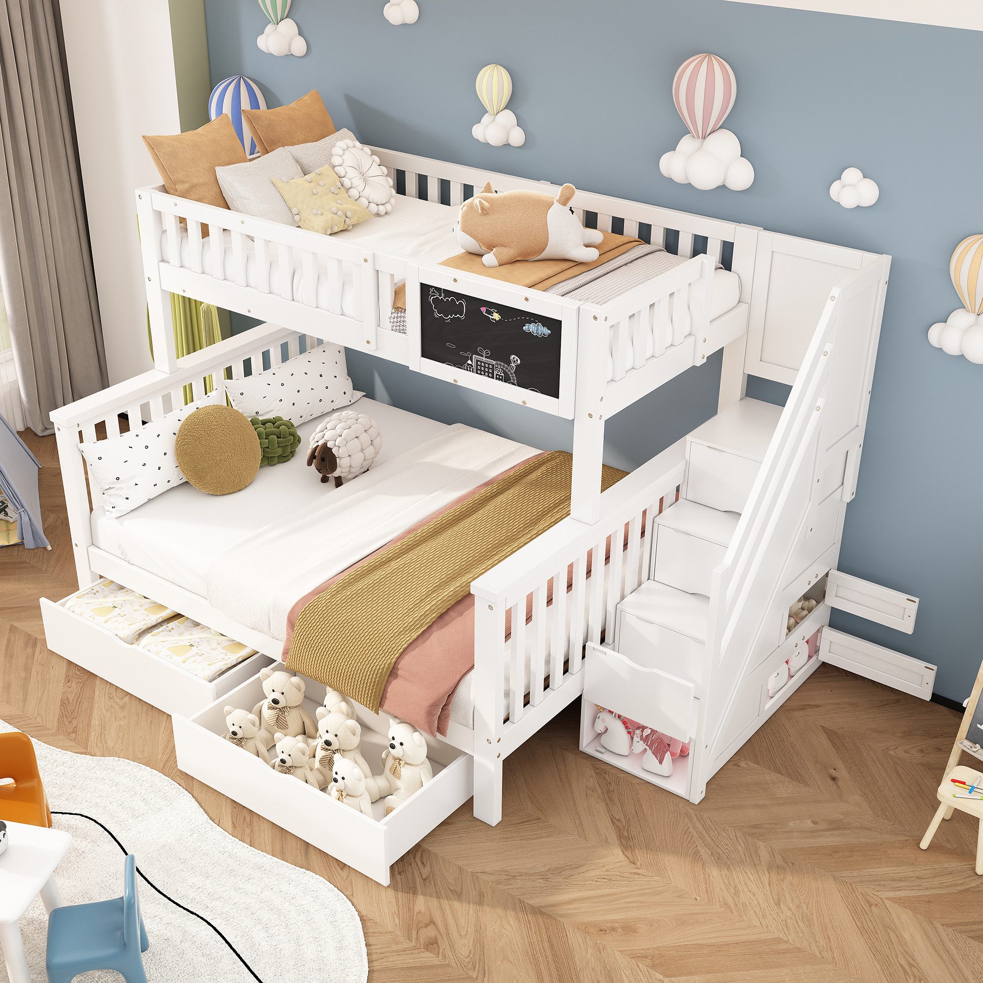Ulife Etagenbett Doppelbett, multifunktionales Hochbett mit günstig online kaufen