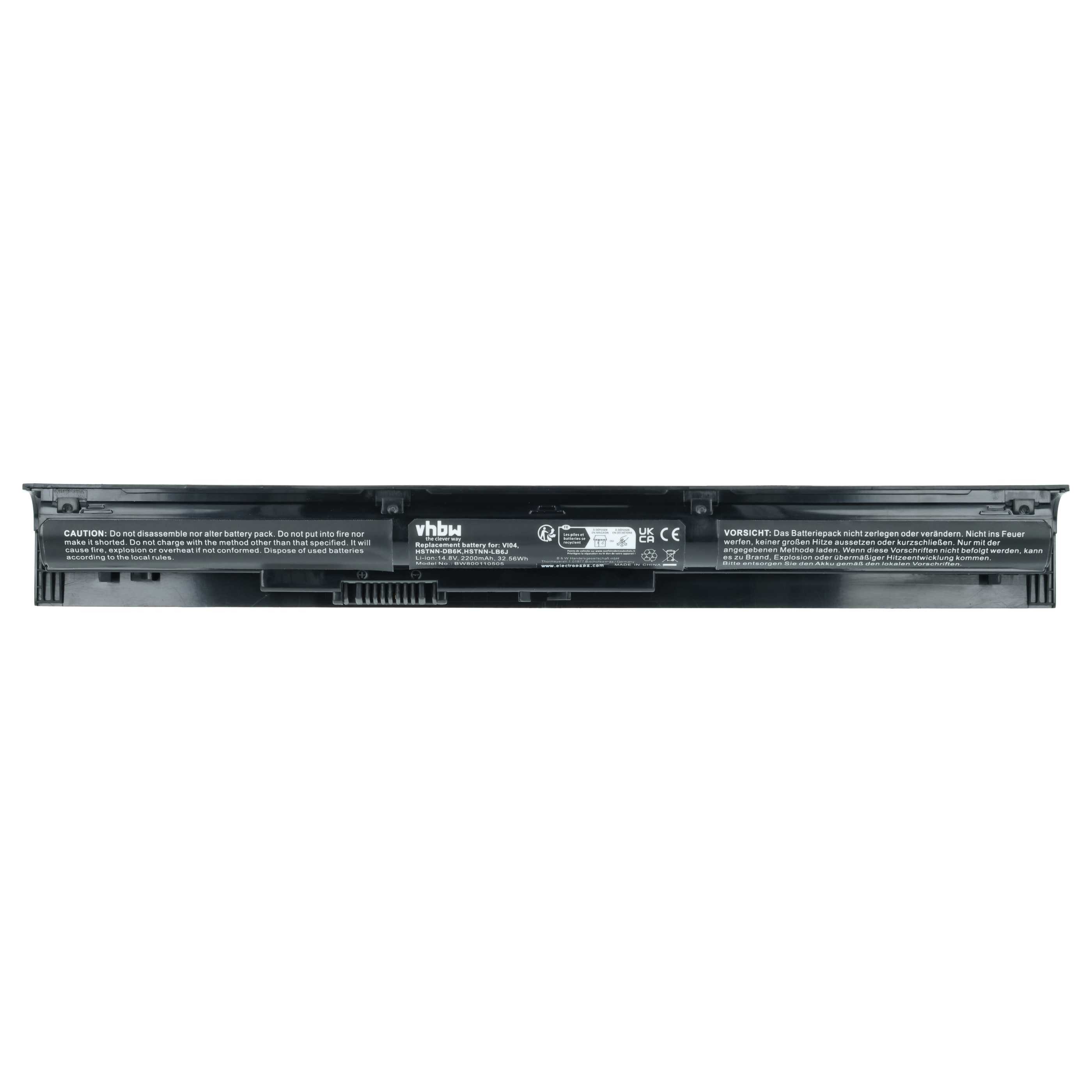 vhbw Akku passend für HP Pavilion 17-f245ng, 17-f262ng, 17-F288NR, Laptop-Akku Akku Li-Ion 2200 mAh (14,4 V, 1 St), Leistungsfähiger Austausch-Akku für Notebook, Wiederaufladbar, Jede