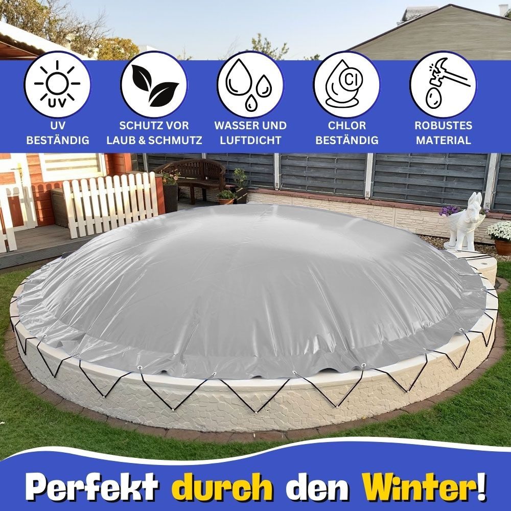 Abdeckung Rollo Pool Rund Haube Pool-Abdeckplane Aufblasbare Poolabdeckung Rundpool Ø 350 cm I Rund ...