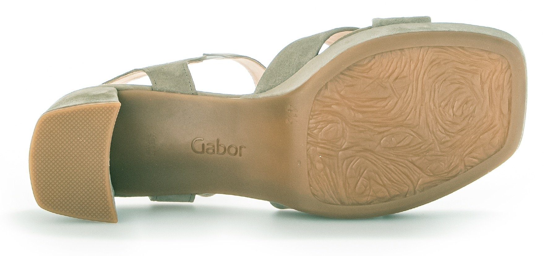 G Weite Gabor mit Kreuzbandage, hellgrün Sandalette