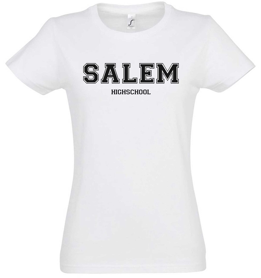 Print-Shirt Salem Highschool Damen T-Shirt Hexe Hexen Witch Witchcraft Pumpkin