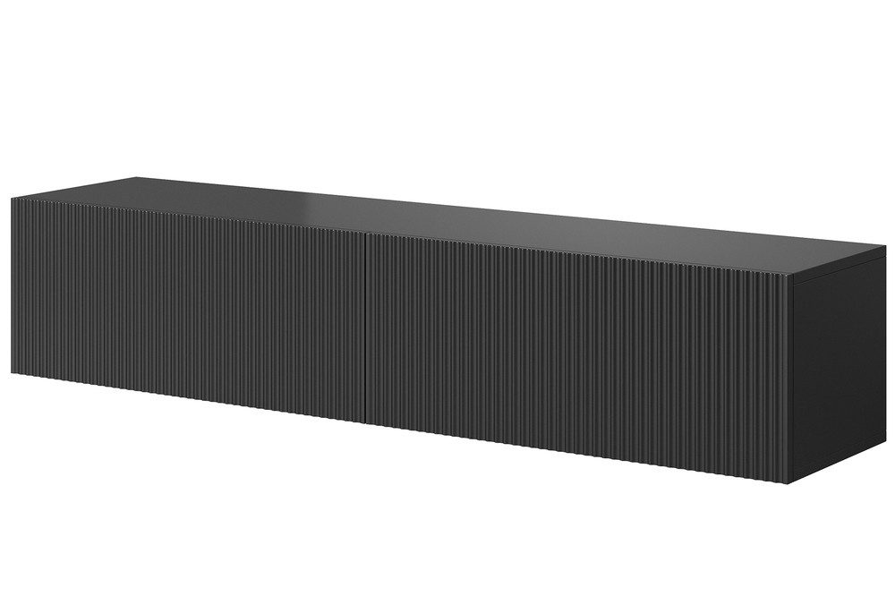 Selsey TV-Schrank VELDIO mit 2 geriffelten MDF-Türen, grifflos, 140 x 30 x 31,6 cm