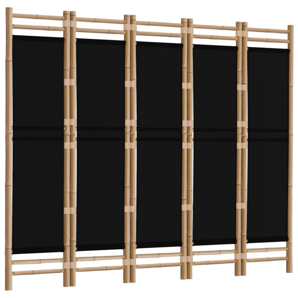 vidaXL Paravent 200 x 180 cm 5-tlg Paravent Faltbar 200 cm Bambus und Canvas