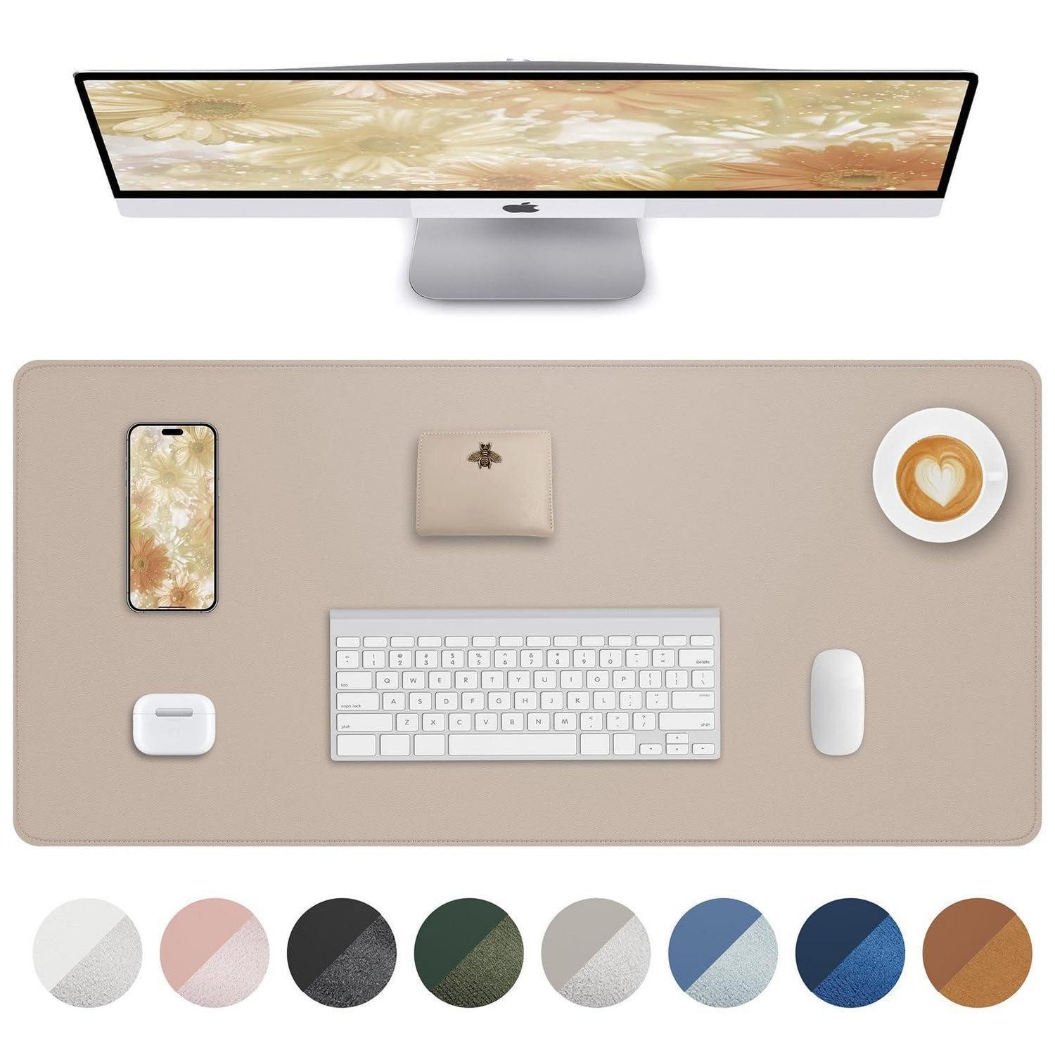 LuxusKollektion Schreibtischunterlage Schreibtischunterlage PU Leder beige 80x40cm