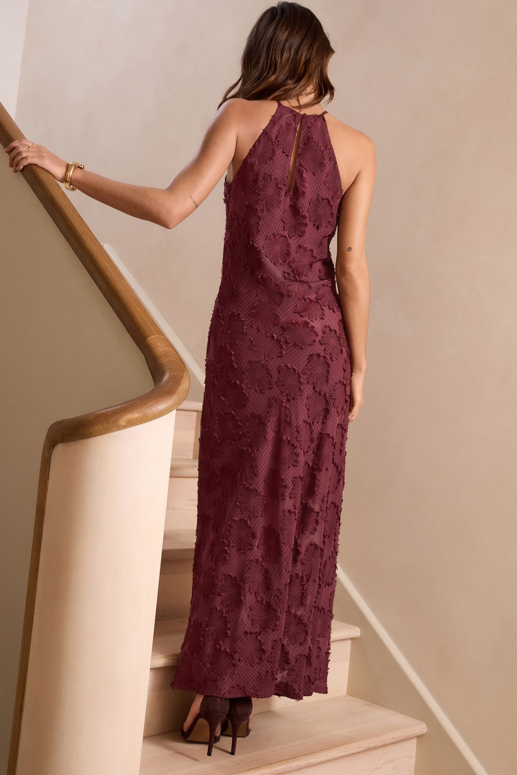 Next Maxikleid Strukturiertes Maxikleid mit Blumenmuster günstig online kaufen