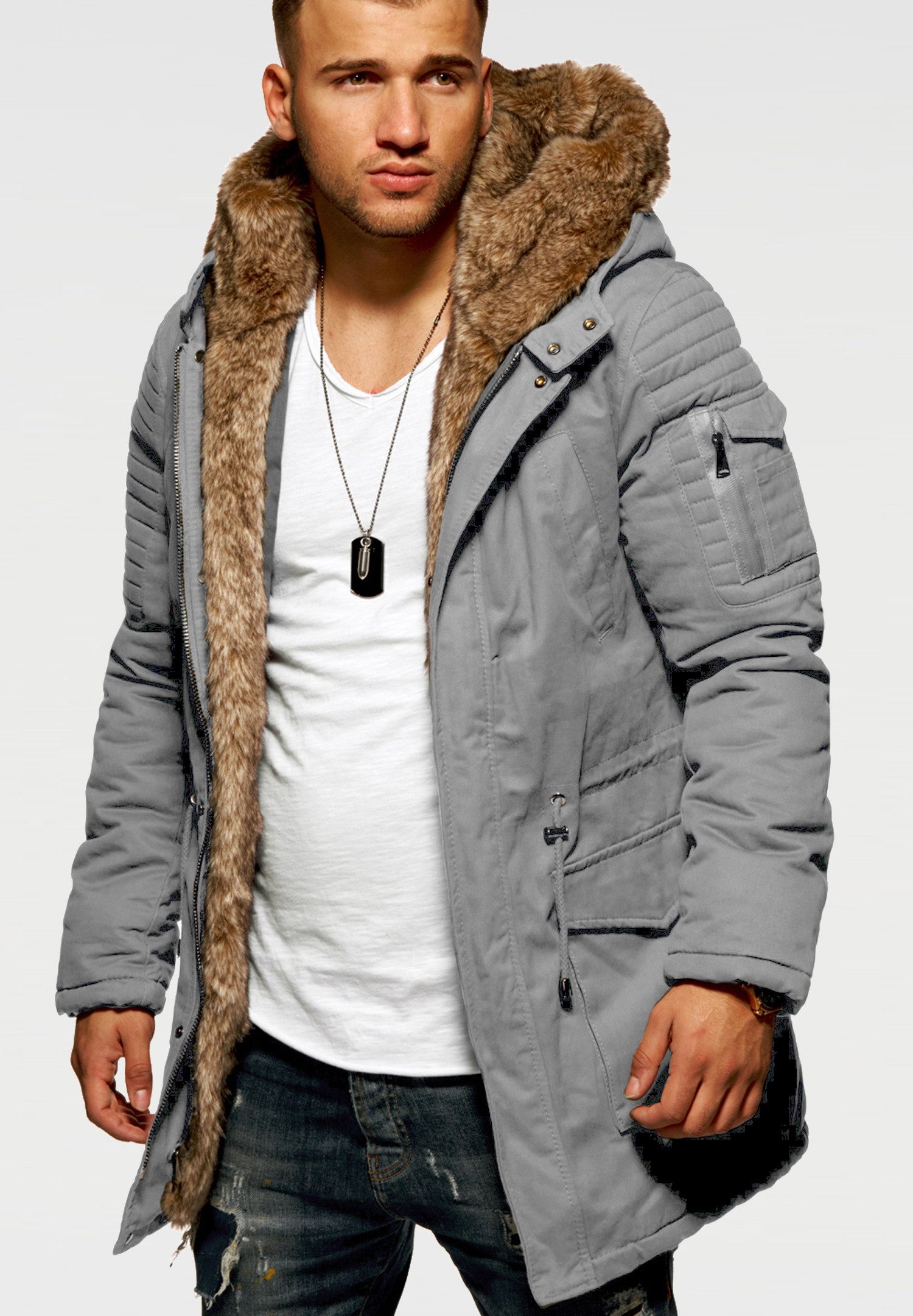 behype Parka BHPAU Herren Winterjacke Wintermantel günstig online kaufen