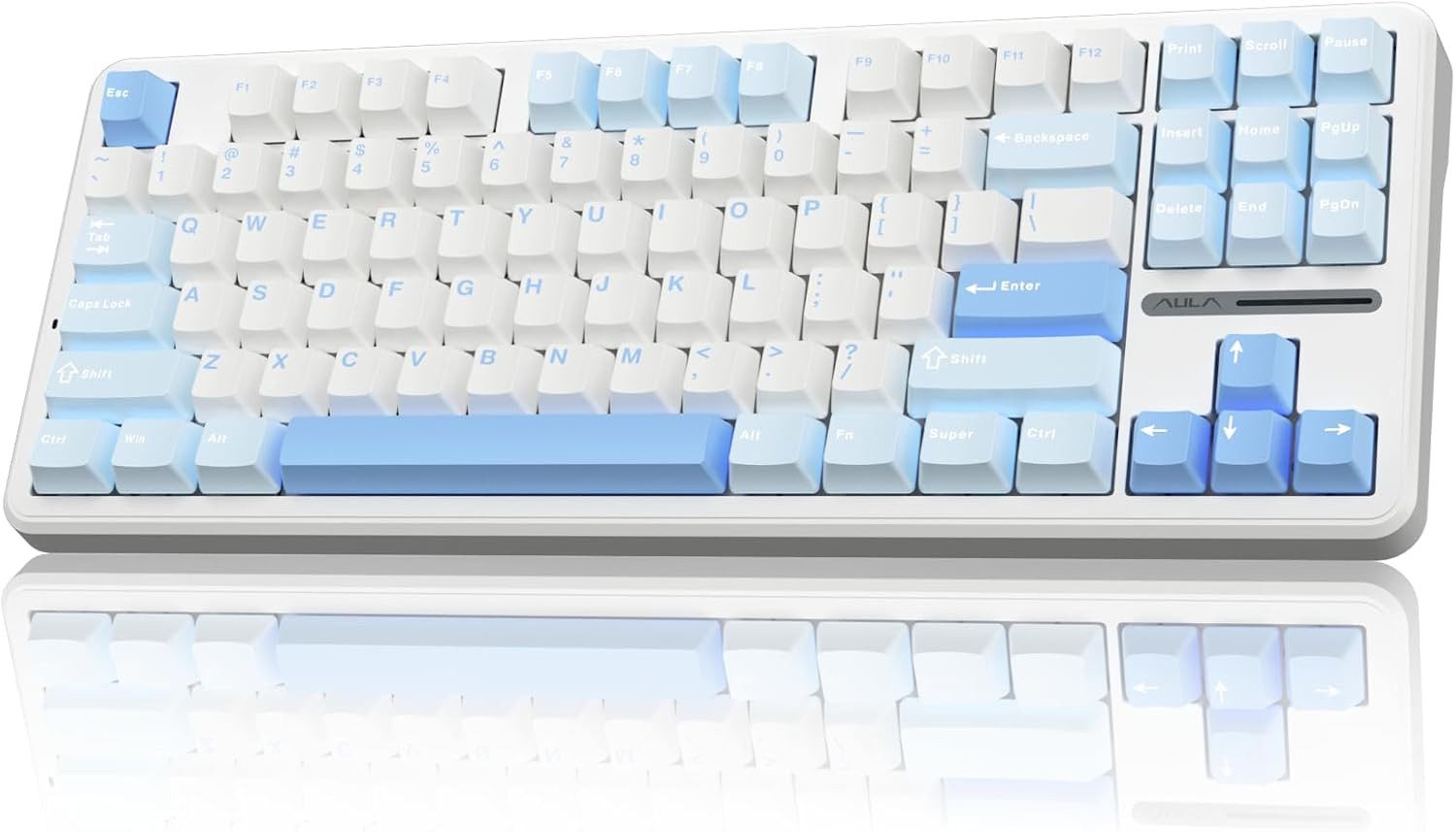 nsihing AULA F87 Mechanische Tastatur 75% QWERTY US BT/2,4GHz/USB Gaming-Tastatur (RGB-Beleuchtung, Hot-Swap, Makrofunktion, 3-Modi-Verbindung)