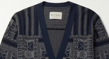 Etro Strickpullover ETRO Fringed Printed Wool Linen Silk Cardigan Jacket Strickjacke Pullo