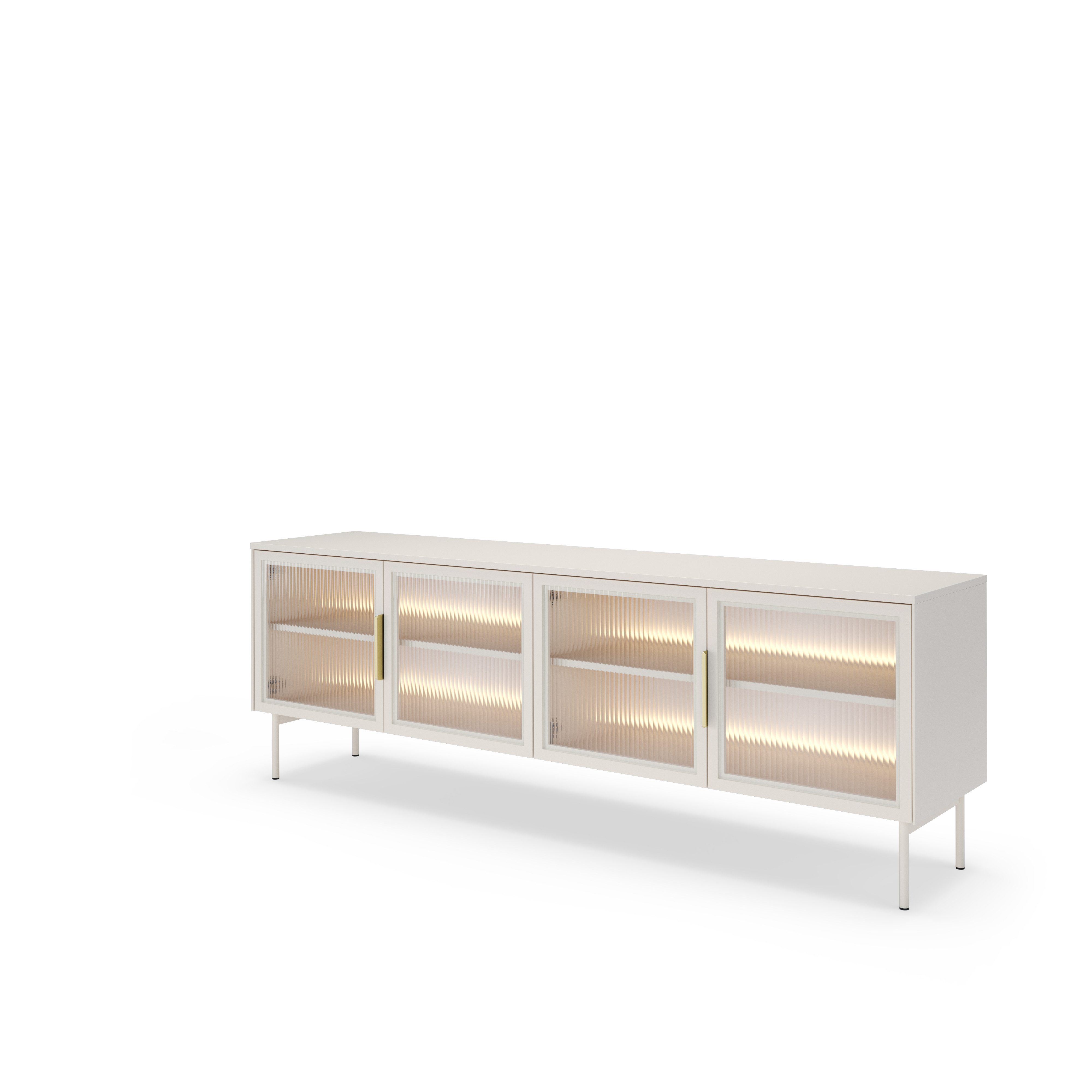 Masseno Lowboard GLORIA 181,3 cm TV-Schrank mit 4 Türen Kaschmir