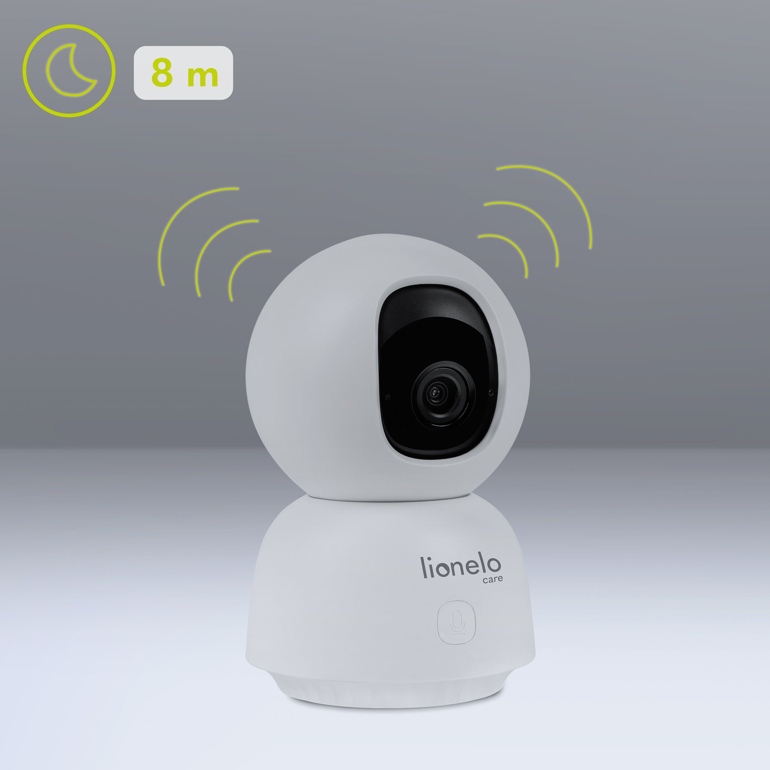 lionelo Video Baby Monitor BABYLINE VIEW, Set, Rotating Camera with Smartphone View/Motion Detection