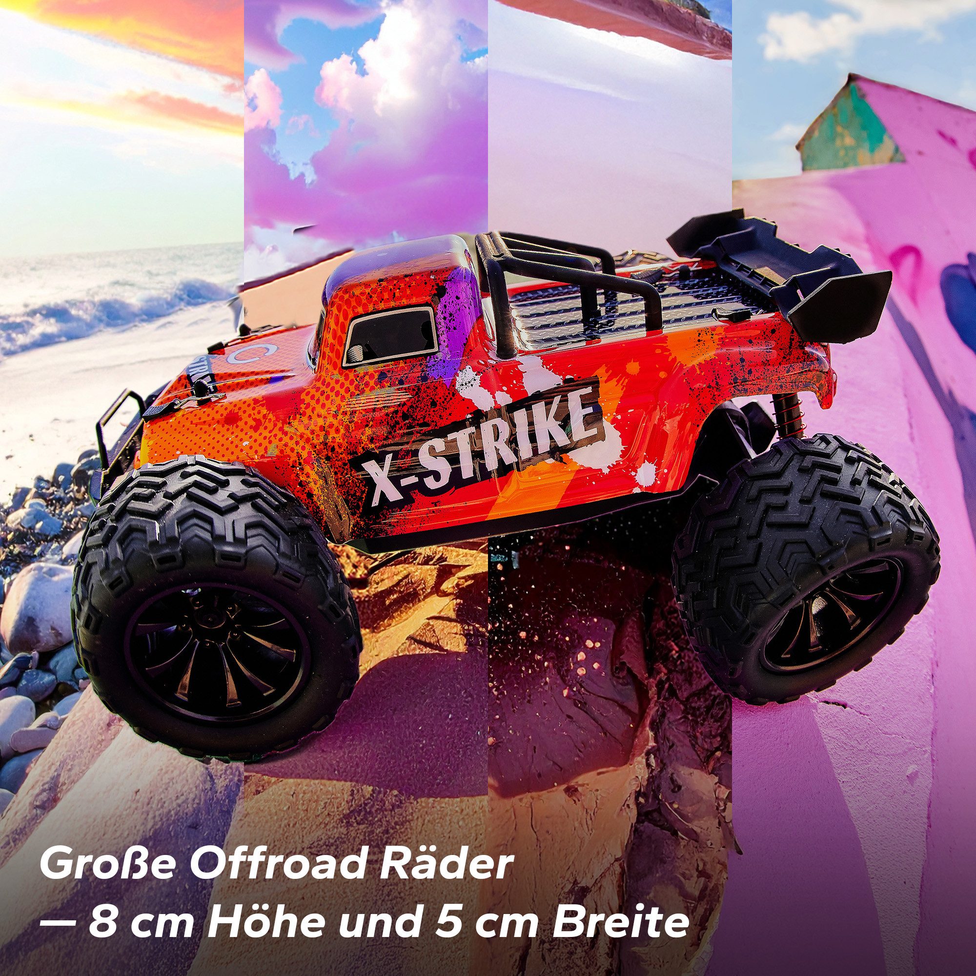 Overmax RC-Auto X-Strike, Große geländegängige Räder, Schönes Design