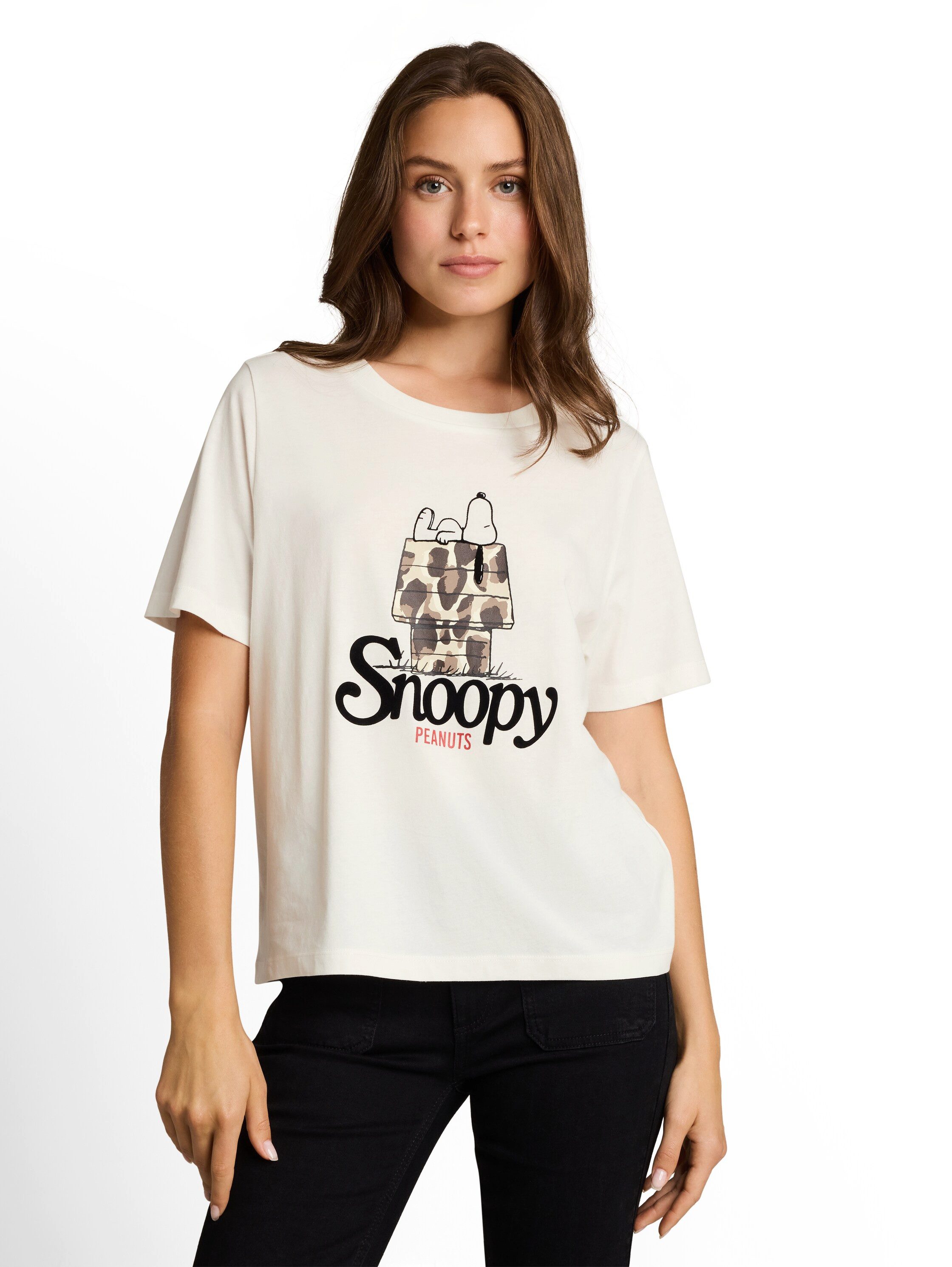 TOM TAILOR Kurzarmshirt Regular Sommershirt mit Peanuts/Snoopy-Print