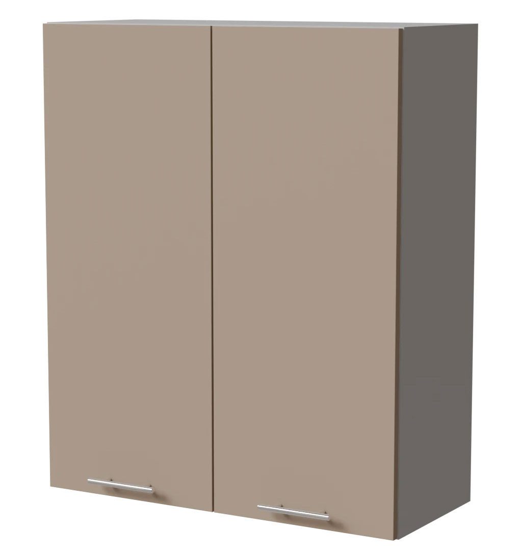 Feldmann-Wohnen Klapphängeschrank Brerra (W4/80, 2-türig, 3 Einlegeböden, 1-St., moderne Optik, lackierte Fronten, 80x32,5x96cm) grau / RAL 1019 graubeige Matt