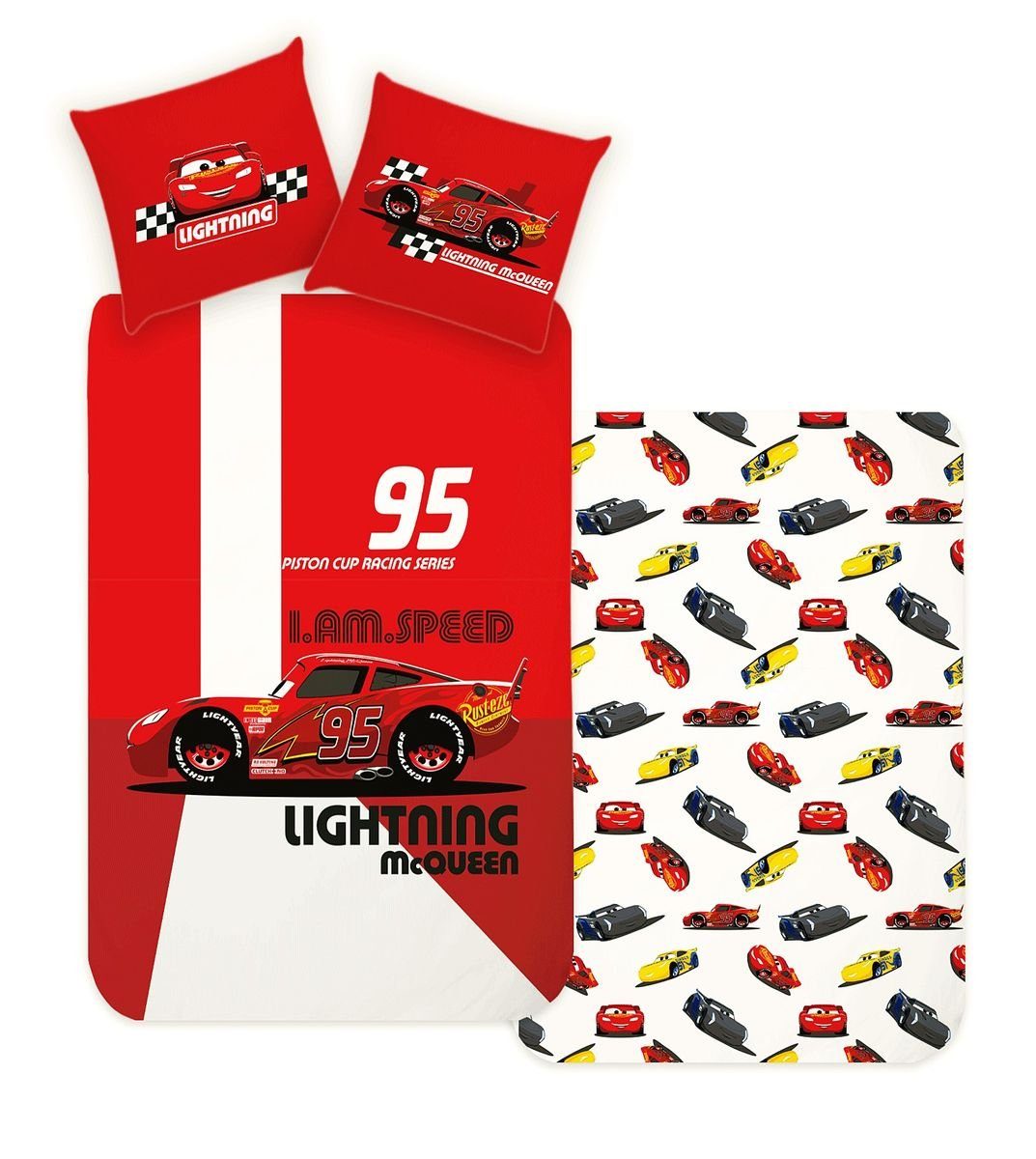 JACK Kinderbettwäsche Cars Disney 135x200cm Auto, günstig online kaufen
