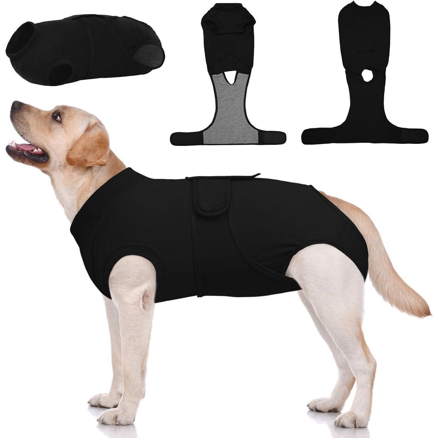 LuxusKollektion OP-Body Hundebody OP Schutzanzug Kastration Antileck XL (1er Pack) Schwarz