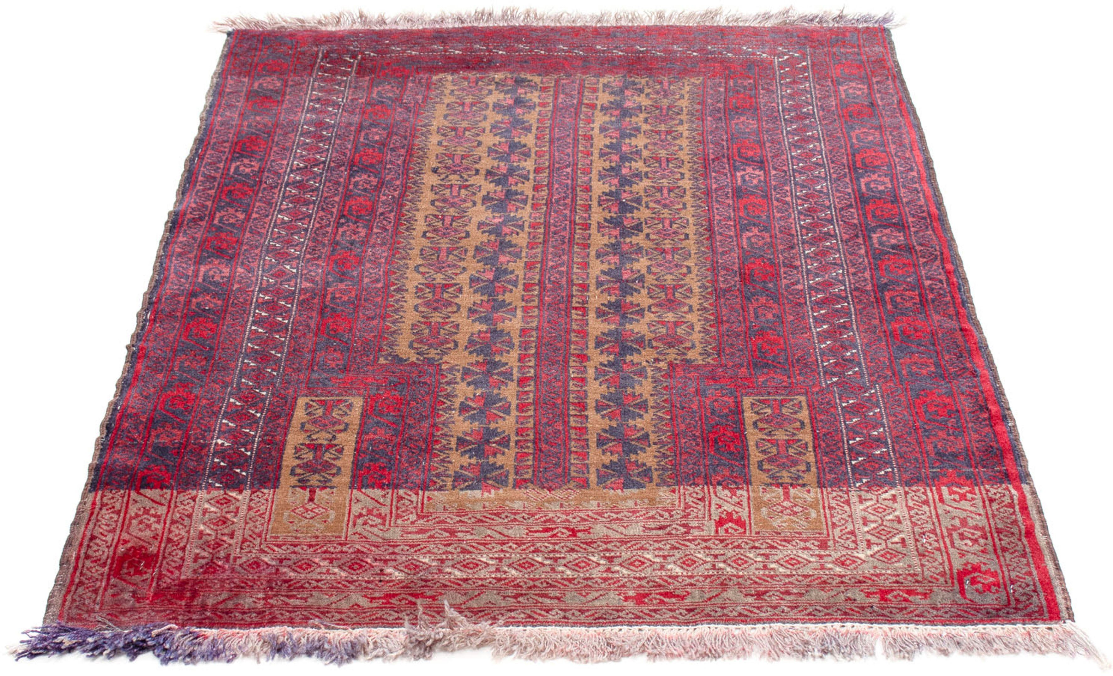 Orientteppich Belutsch - 125 x 92 cm - dunkelrot, morgenland, rechteckig, Höhe: 8 mm, Wohnzimmer, Handgeknüpft, Einzelstück mit Zertifikat