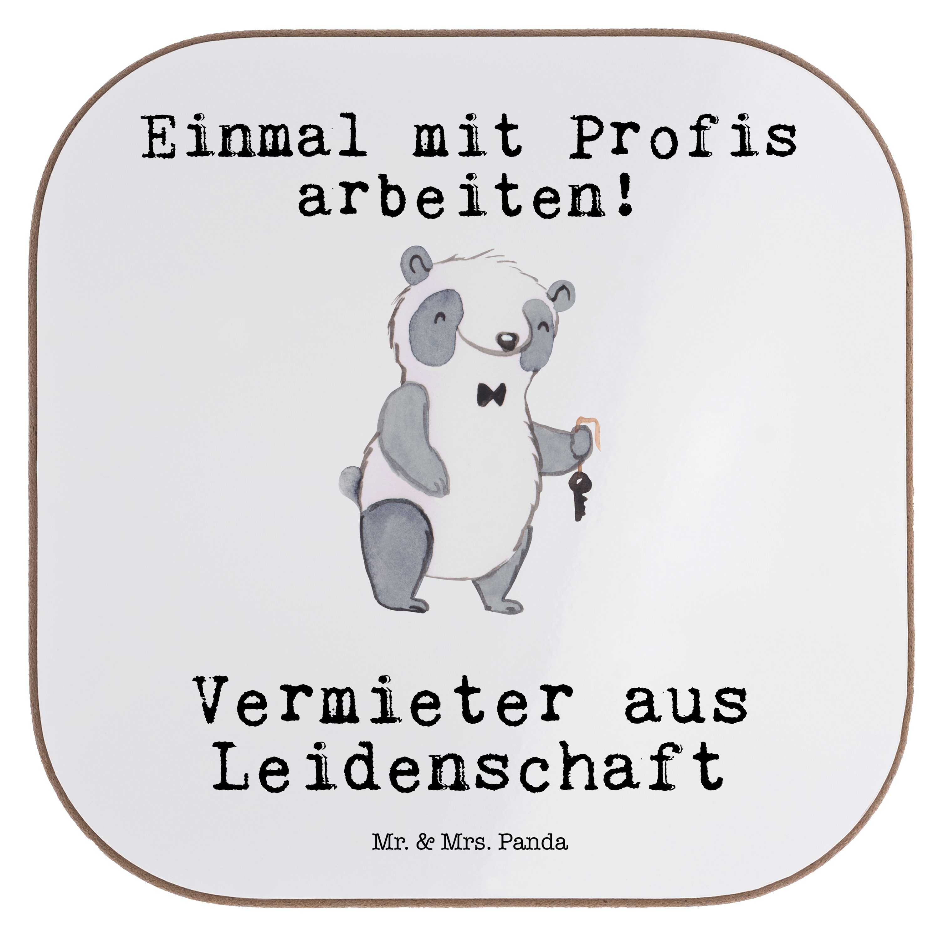 Weiß Geschenk, 1-tlg. Mrs. Leidenschaft Bie, aus Mr. Vermieter & Gläser, - Untersetzer - Getränkeuntersetzer Panda
