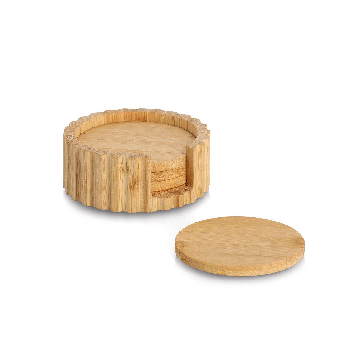 Zeller Present Glasuntersetzer Glasuntersetzer-Set, 6-tlg., Bambus, Zubehör für Tisch & Gläser, Tassen, Bar, Set, 5-tlg., Zubehör für Tisch & Gläser, Tassen, Bar