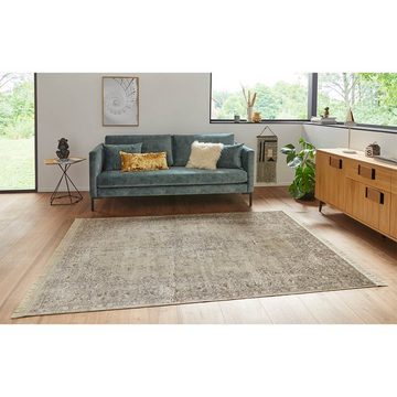 Teppich Orientalischer Samt Teppich Fransen Oriental Vintage Olivgrün, NOURISTAN, rechteckig, Höhe: 5 mm