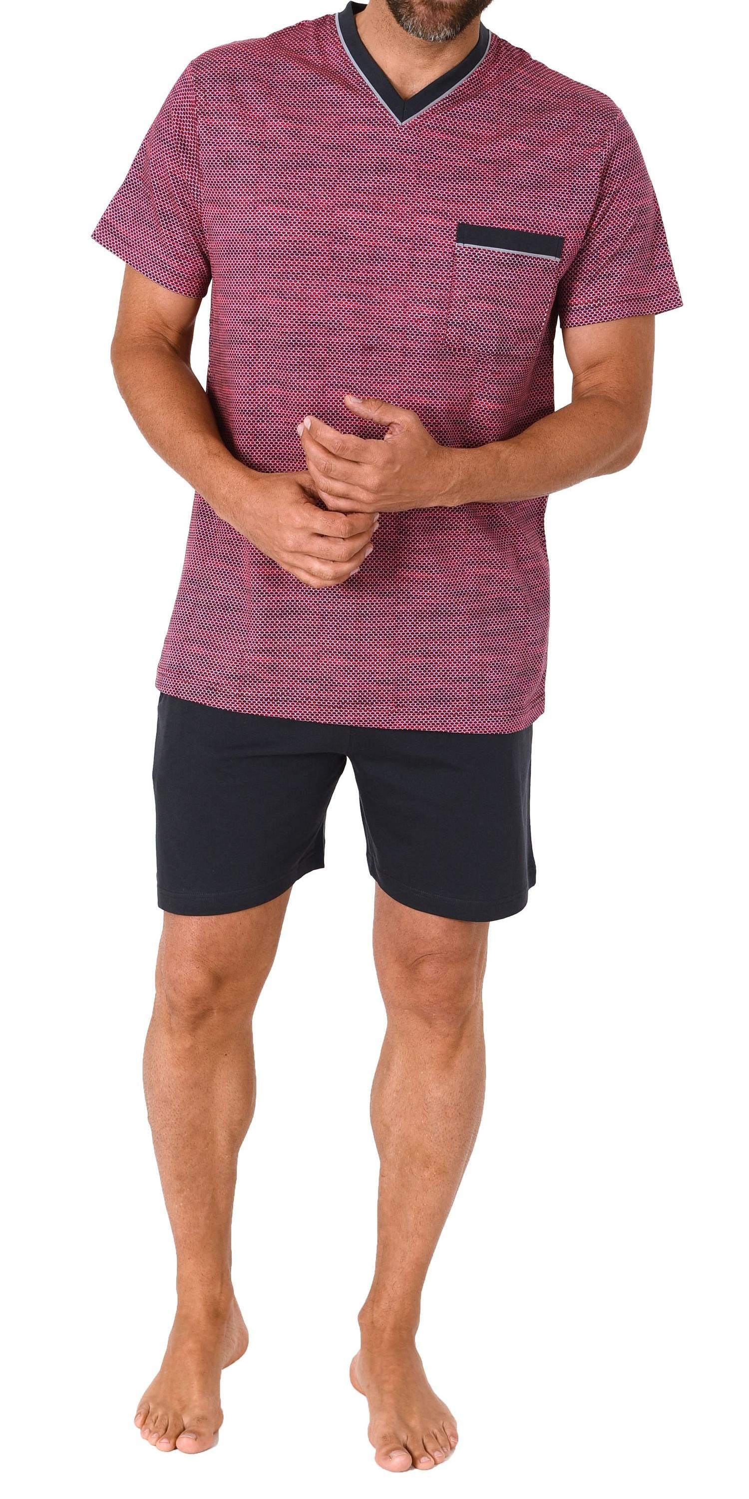 Pyjama Herren Schlafanzug kurzarm Shorty Pyjama in Optik - 291 431v