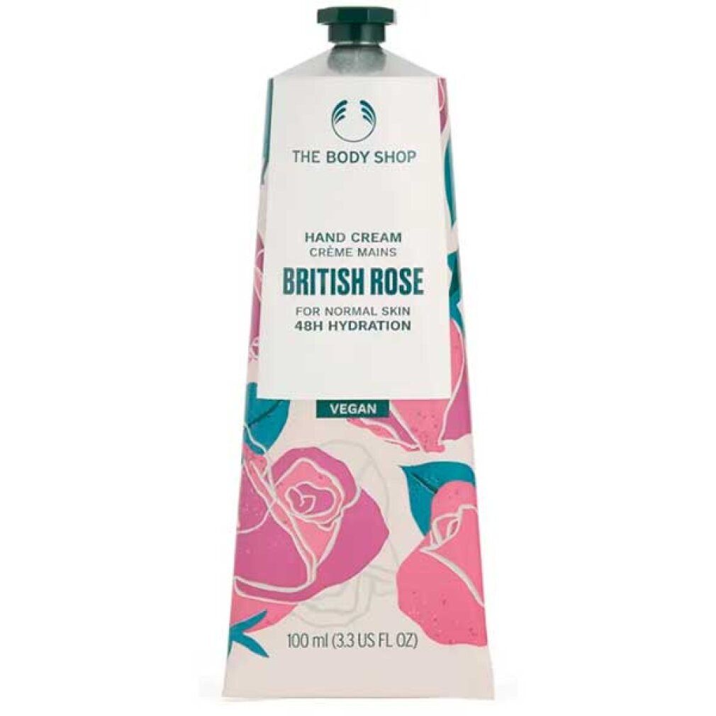 The Body Shop Nagelpflegecreme Feuchtigkeitsspendende Handcreme British Rose (Handcreme) - Inhalt: