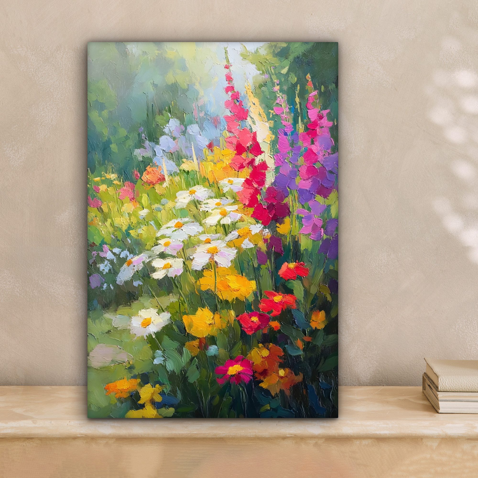 OneMillionCanvasses® Leinwandbild Sommergarten - Atmosphärisch - Blumen, Fo günstig online kaufen