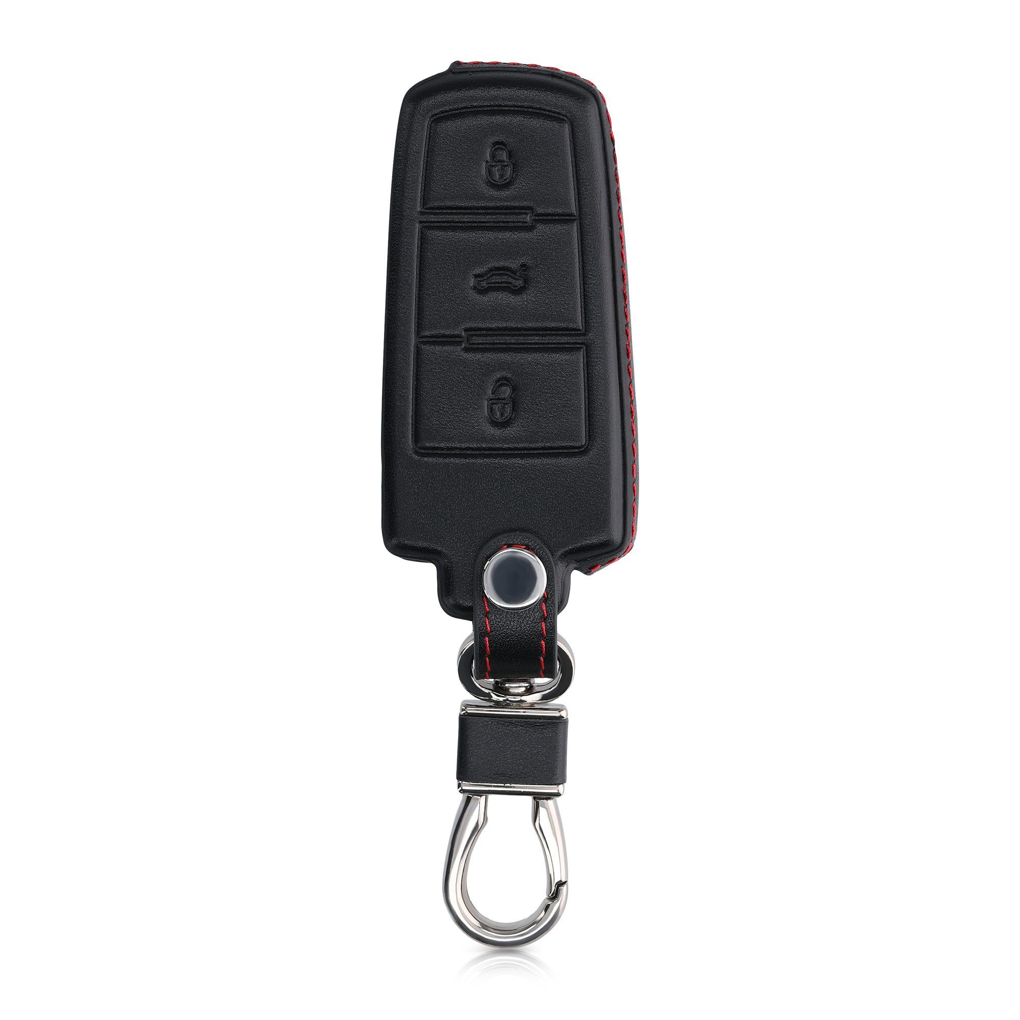 kwmobile Schlüsseltasche Autoschlüssel Hülle Cover Schlüssel für Case Schutzhülle 3-Tasten Leder Autoschlüssel, VW Schlüsselhülle - Smartkey
