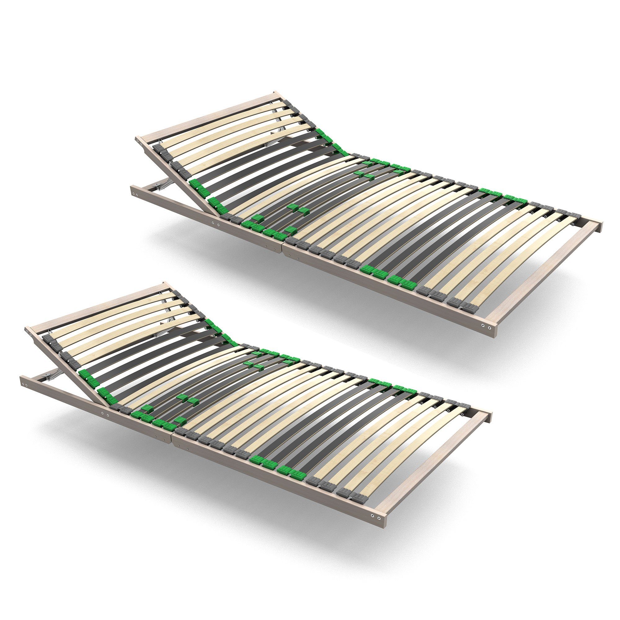 Lattenrost Lattenrost 80x200 verstellbares Kopfteil 7 Zonen KEINE MONTAGE - 2x, Lattenrost2go, Kopfteil manuell verstellbar, Fußteil nicht verstellbar, auspacken. aufklappen. fertig. - keine Montage