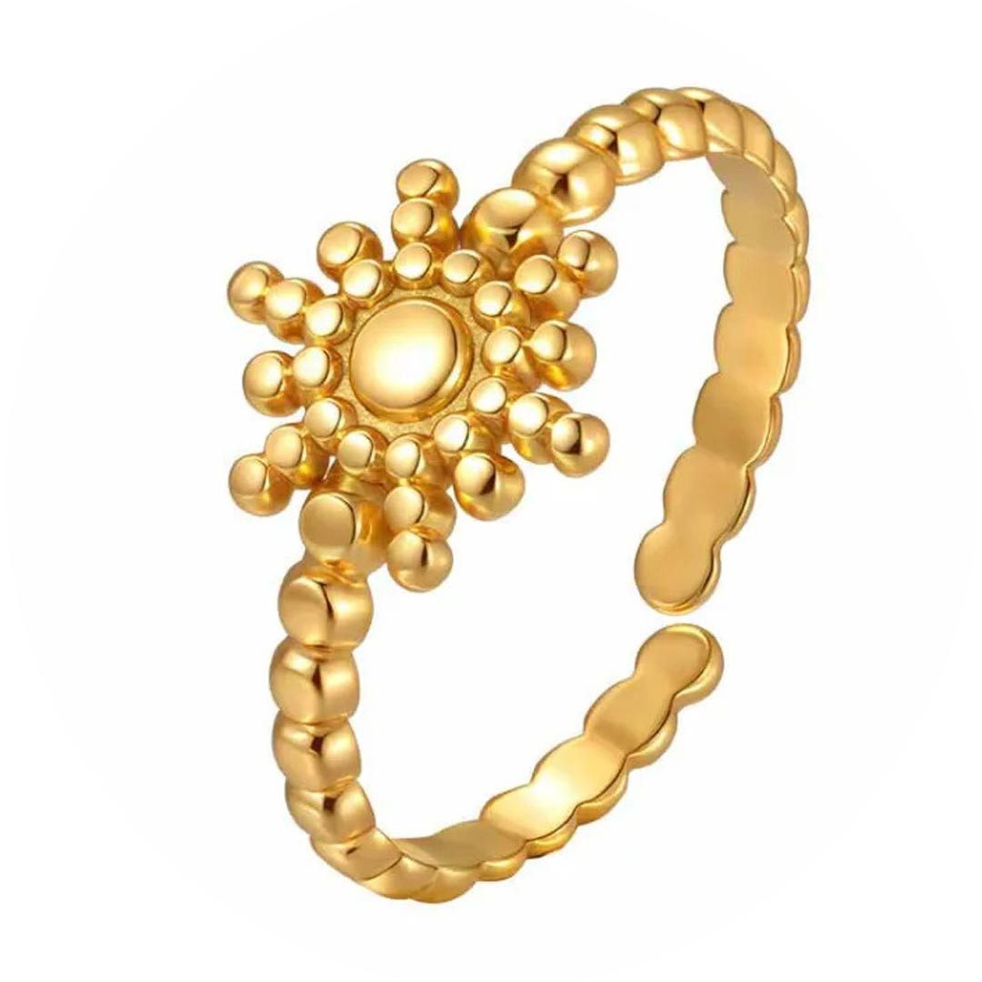 Order & Smile Schmuck Fingerring Offener Ring gold „Sonne“