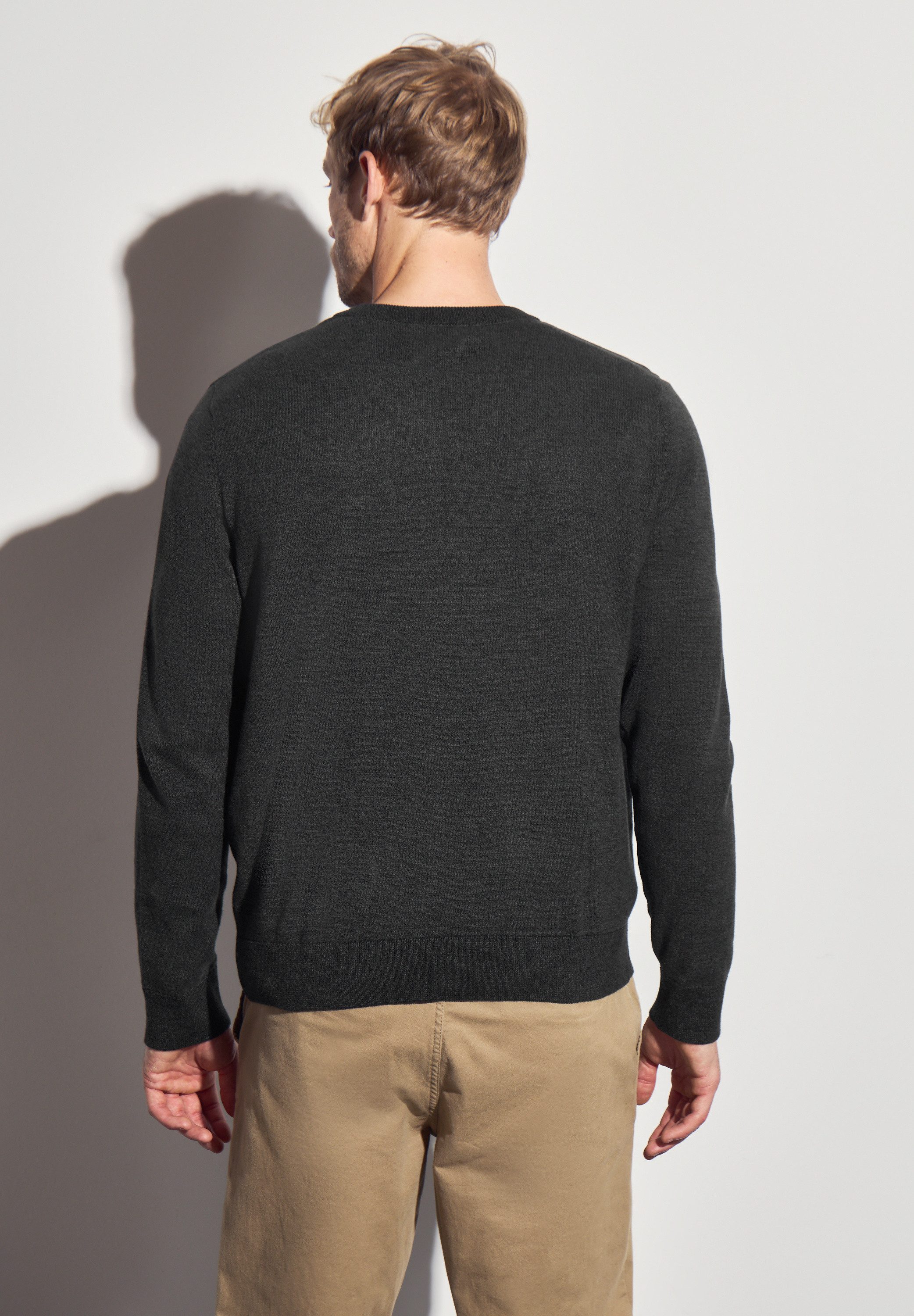 STREET ONE MEN Strickpullover aus reiner Baumwolle günstig online kaufen